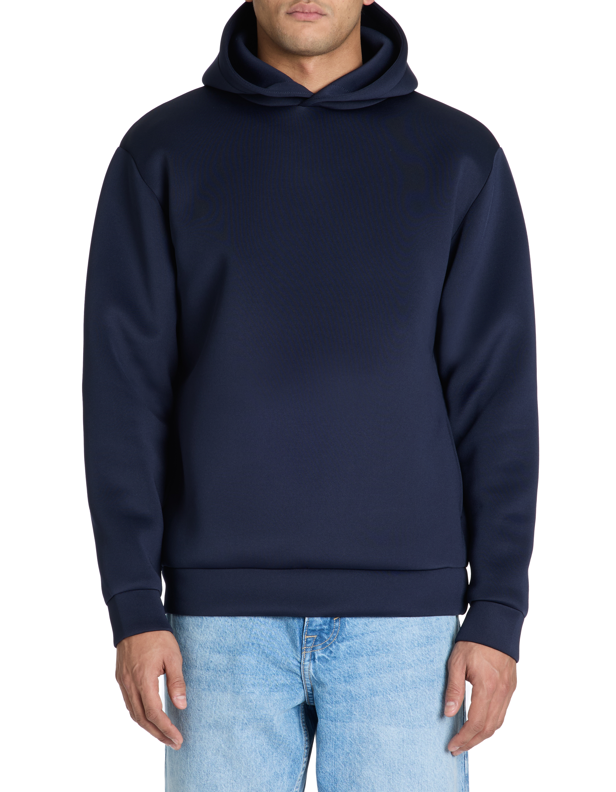 Sweat oversize capuche néoprène - marine - camaieu - Modalova