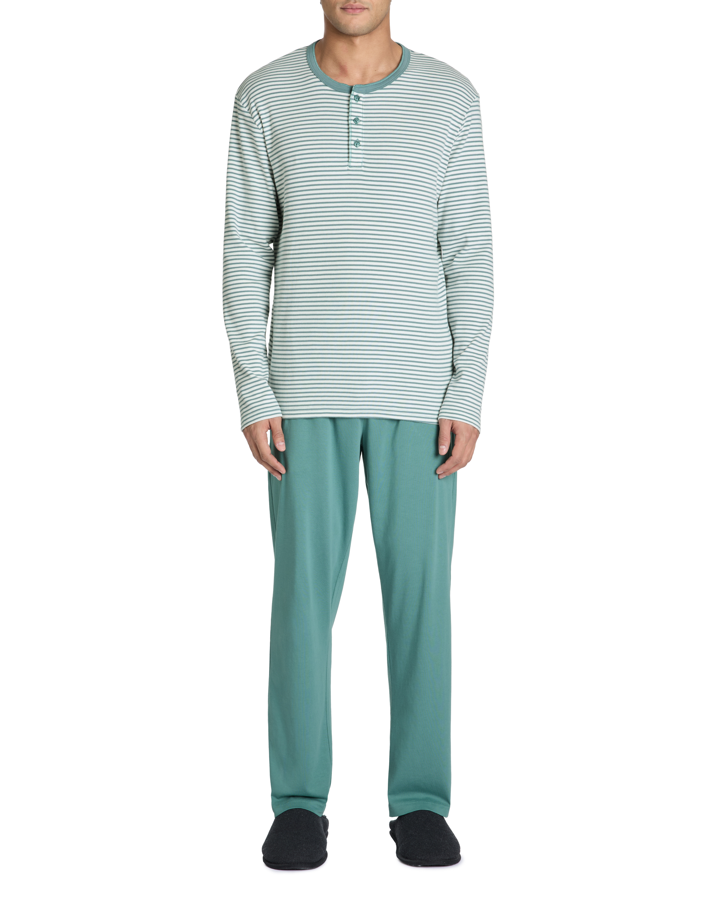 Pyjama long 100% coton stretch - camaieu - Modalova