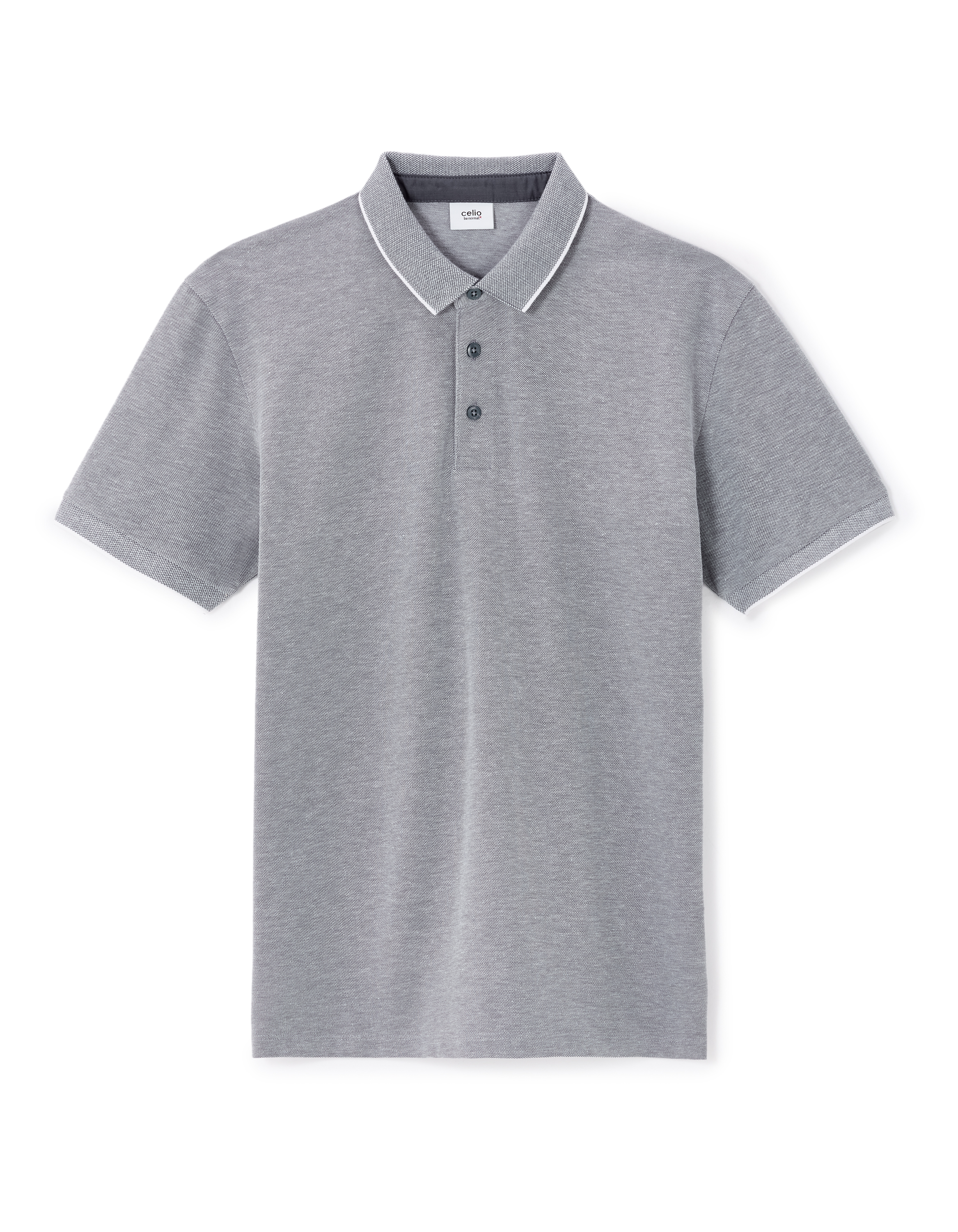 Polo regular coton mélangé - bleu