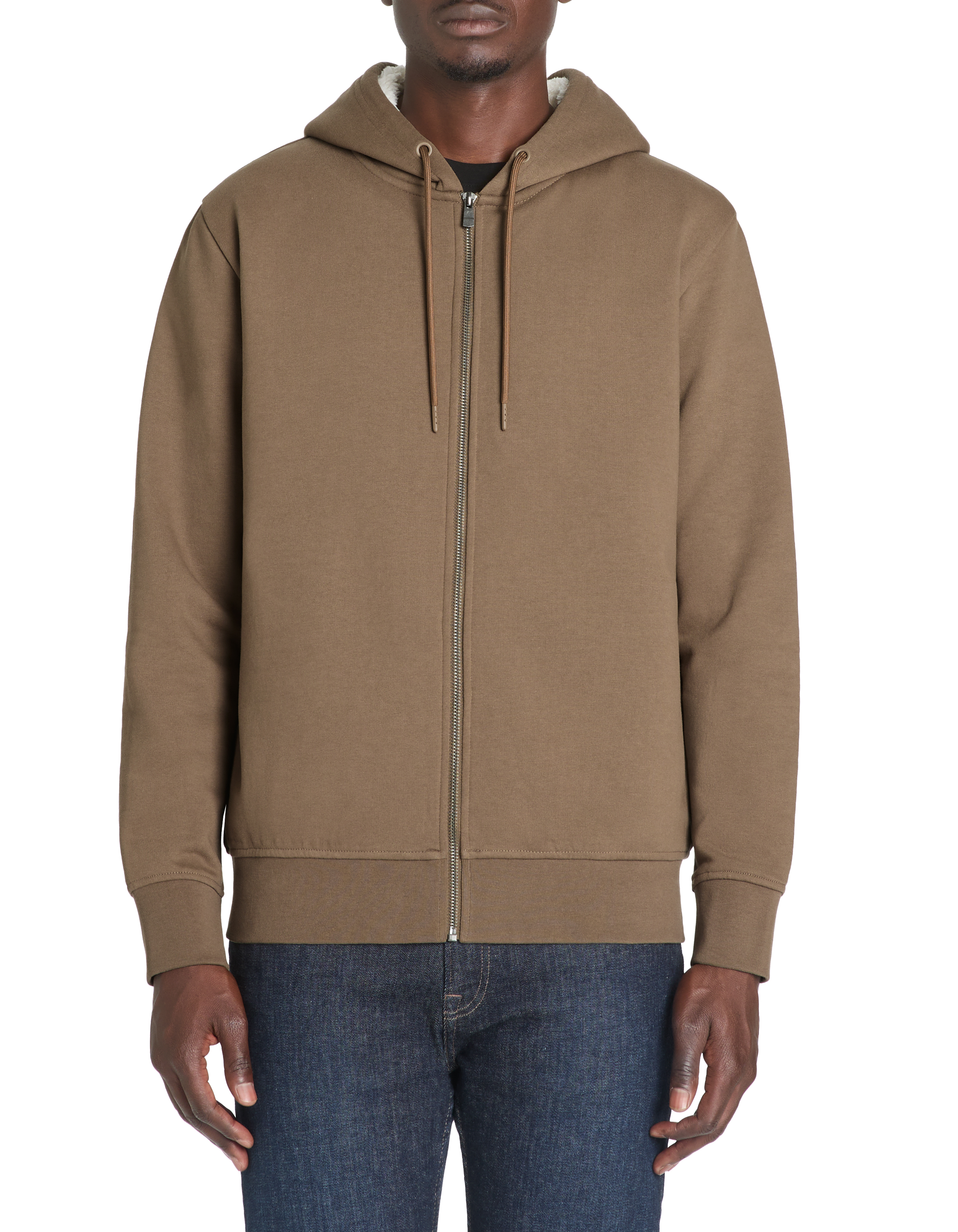 Sweat zippé à capuche coton mélangé - camaieu - Modalova
