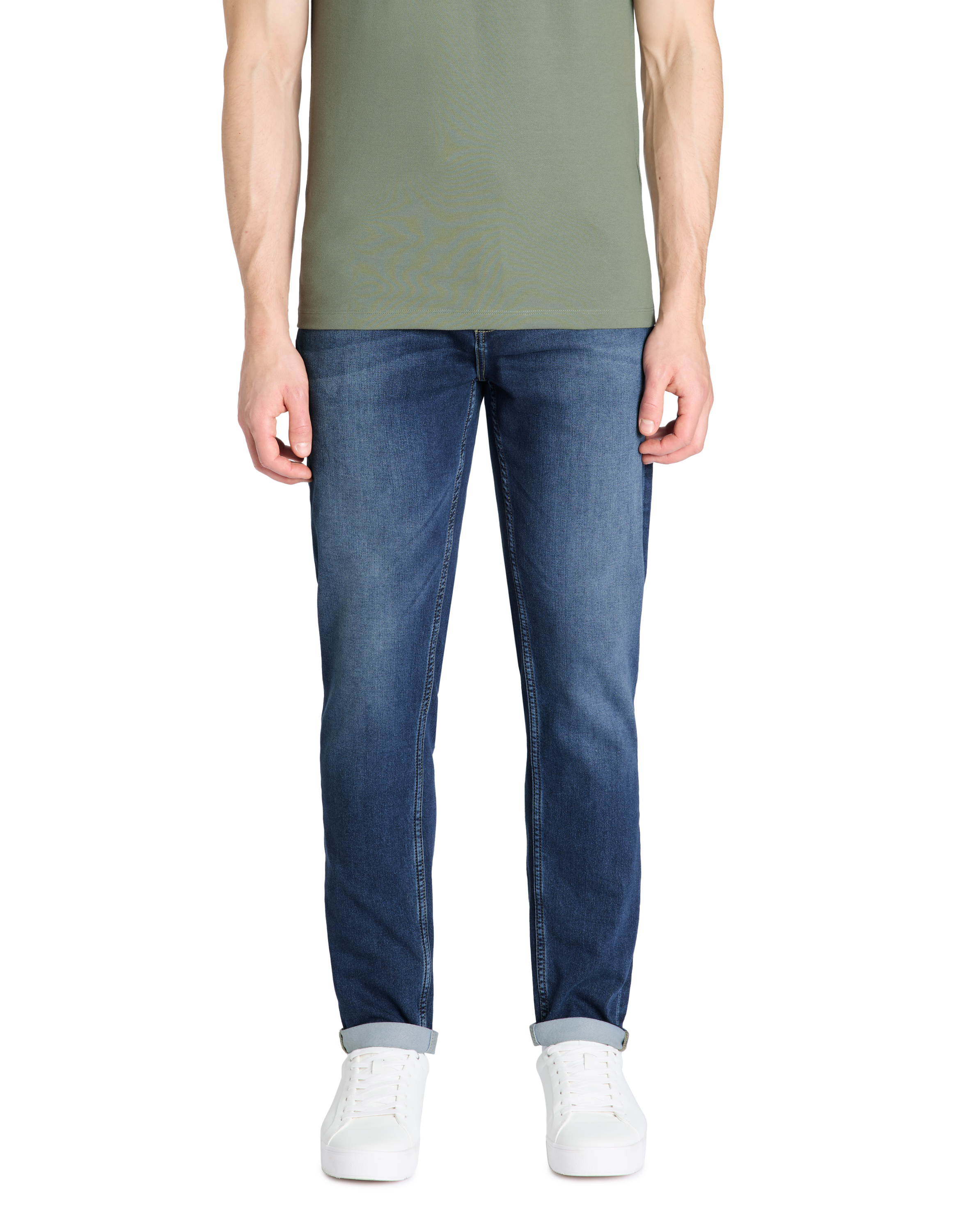 Jean jog slim coton stretch - bleu - camaieu - Modalova
