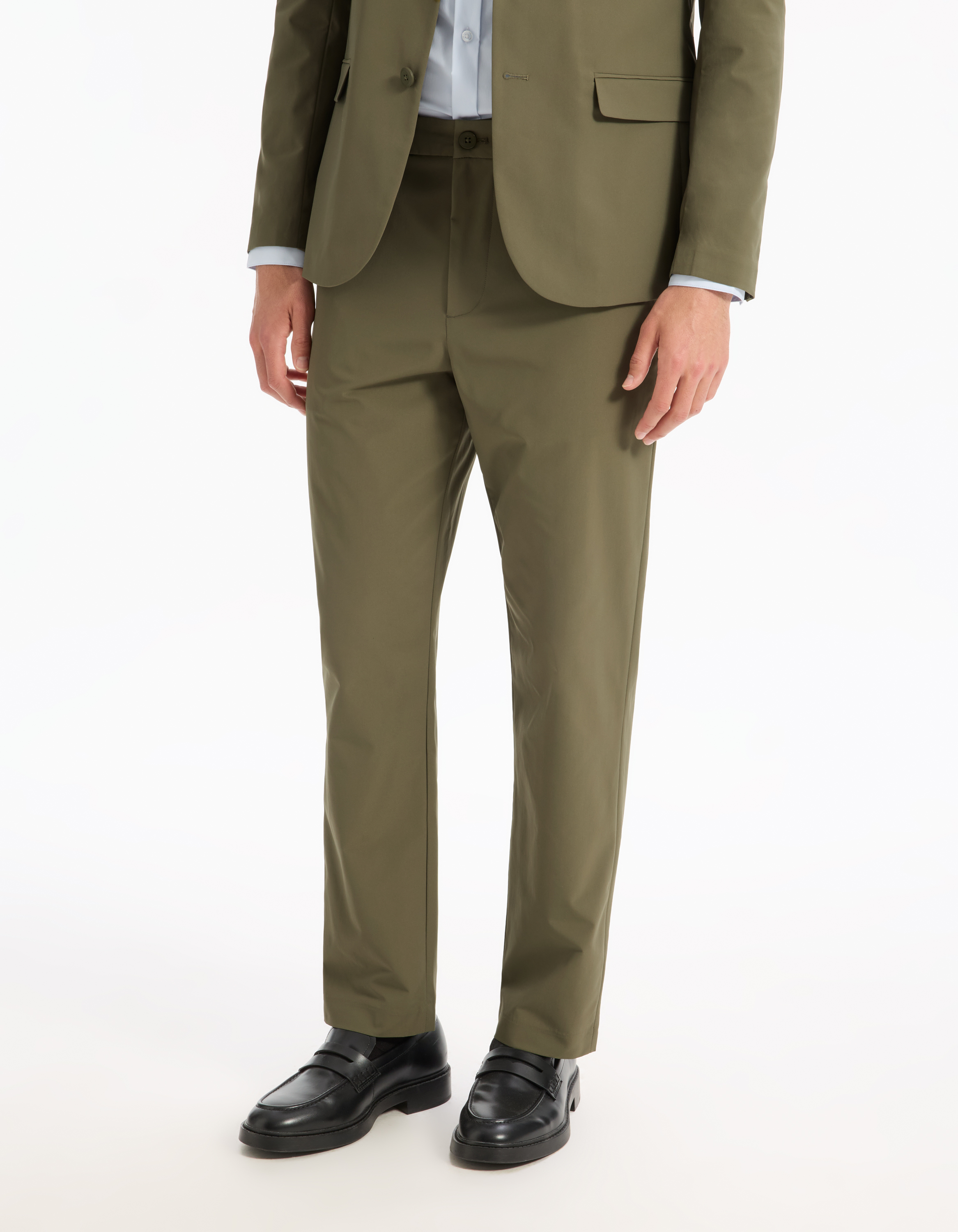 Pantalon straight infroissable - kaki - camaieu - Modalova