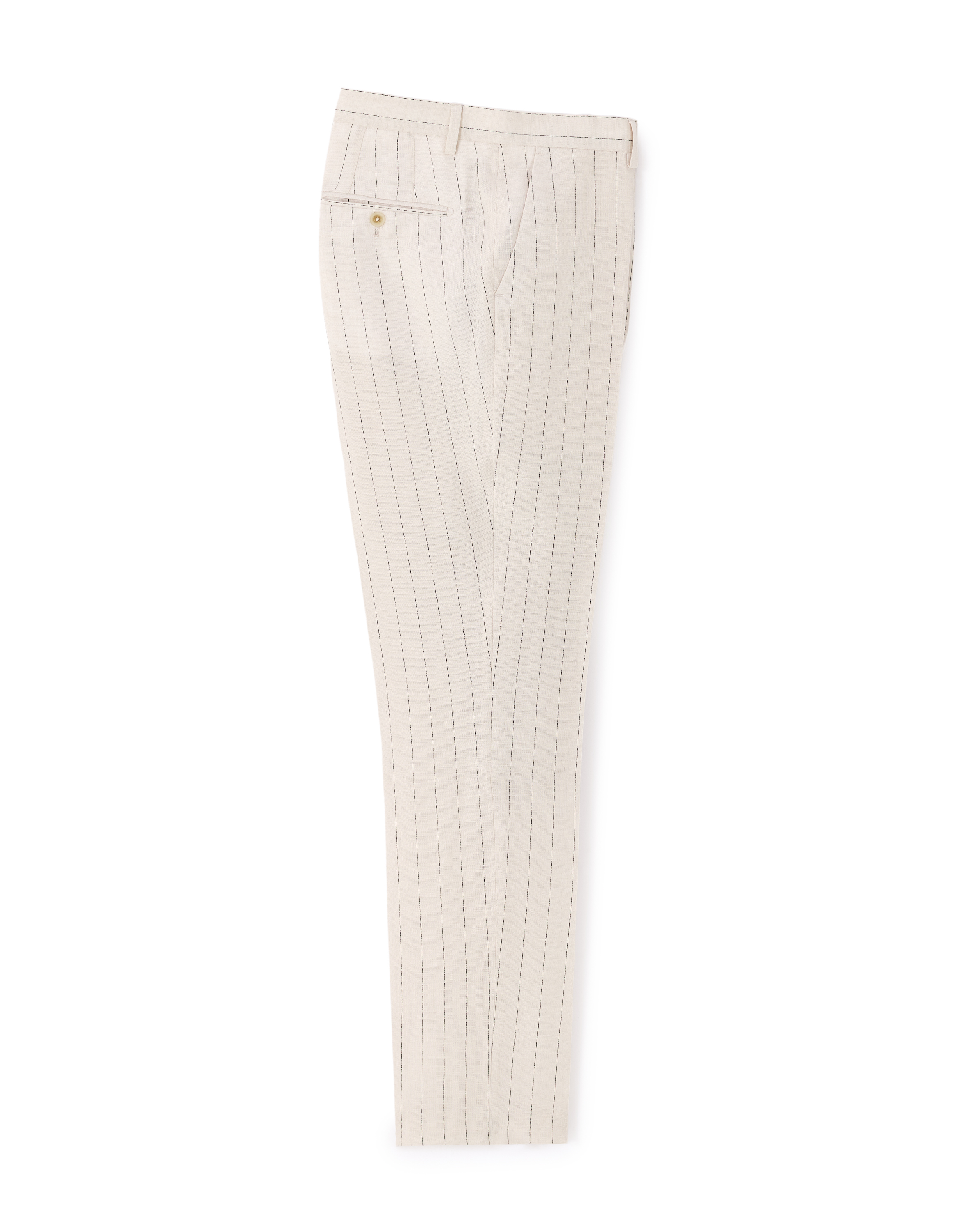 Pantalon de costume slim 100% lin rayé - naturel