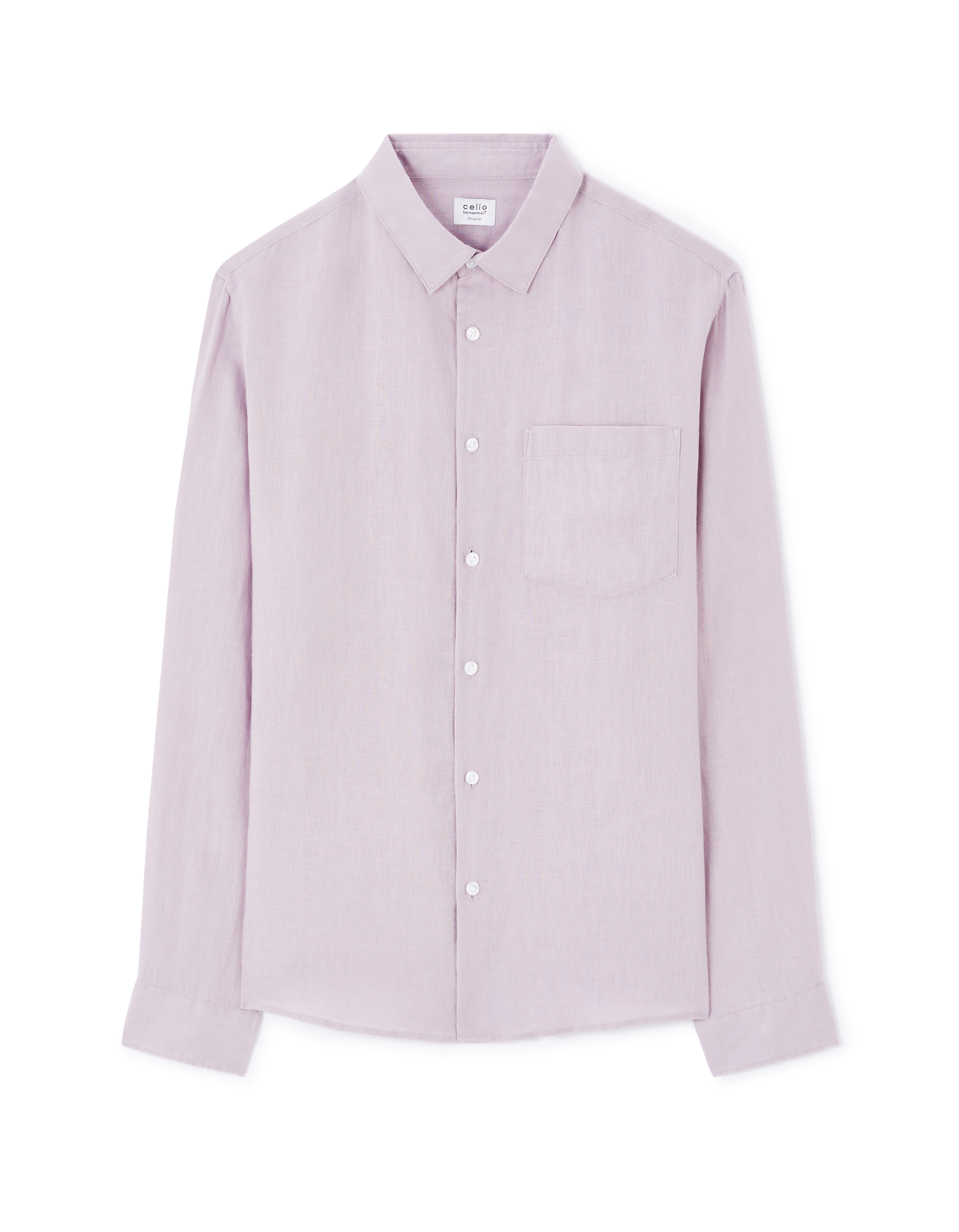 Chemise regular 100% lin - parme