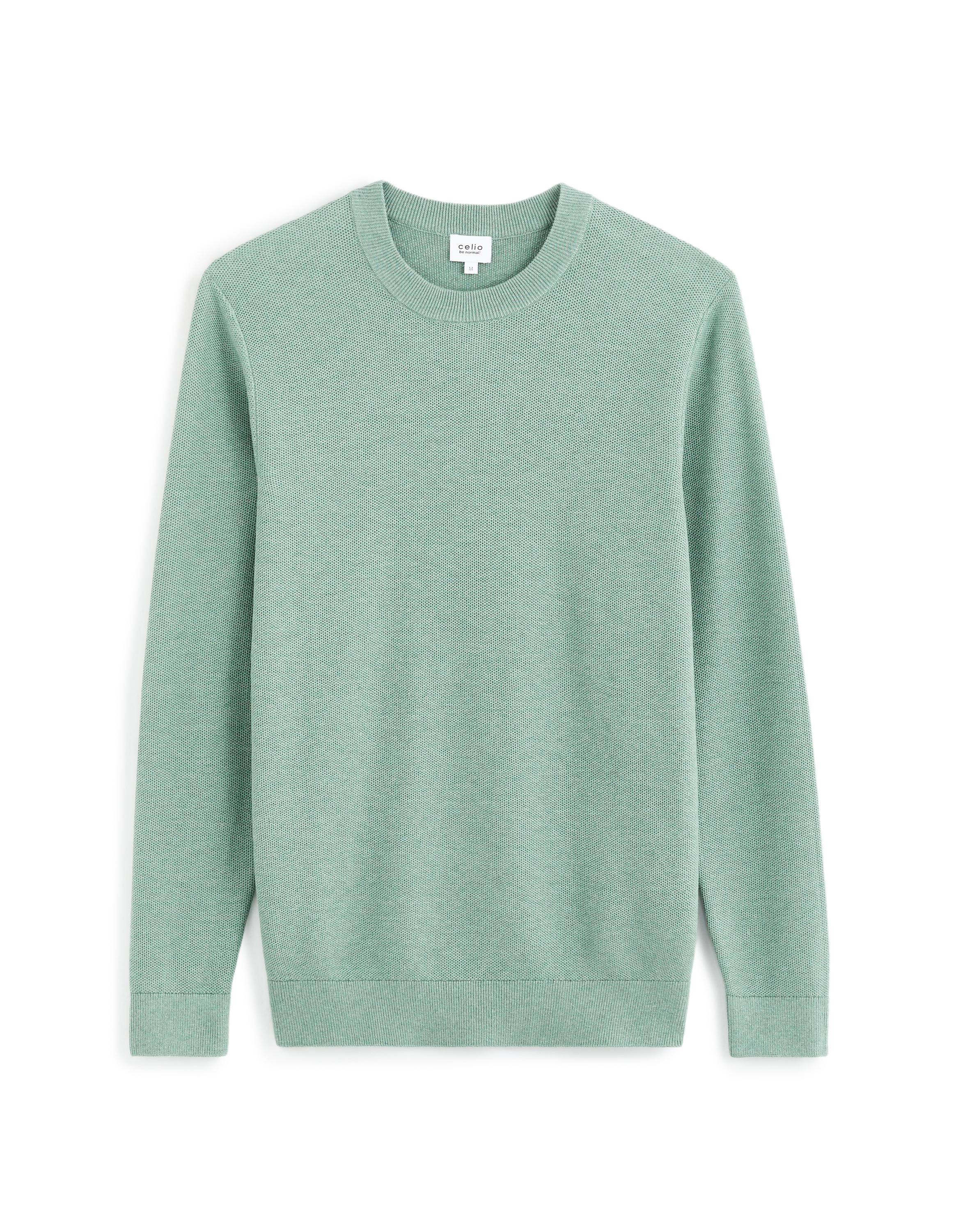 Pull à col rond en coton - vert