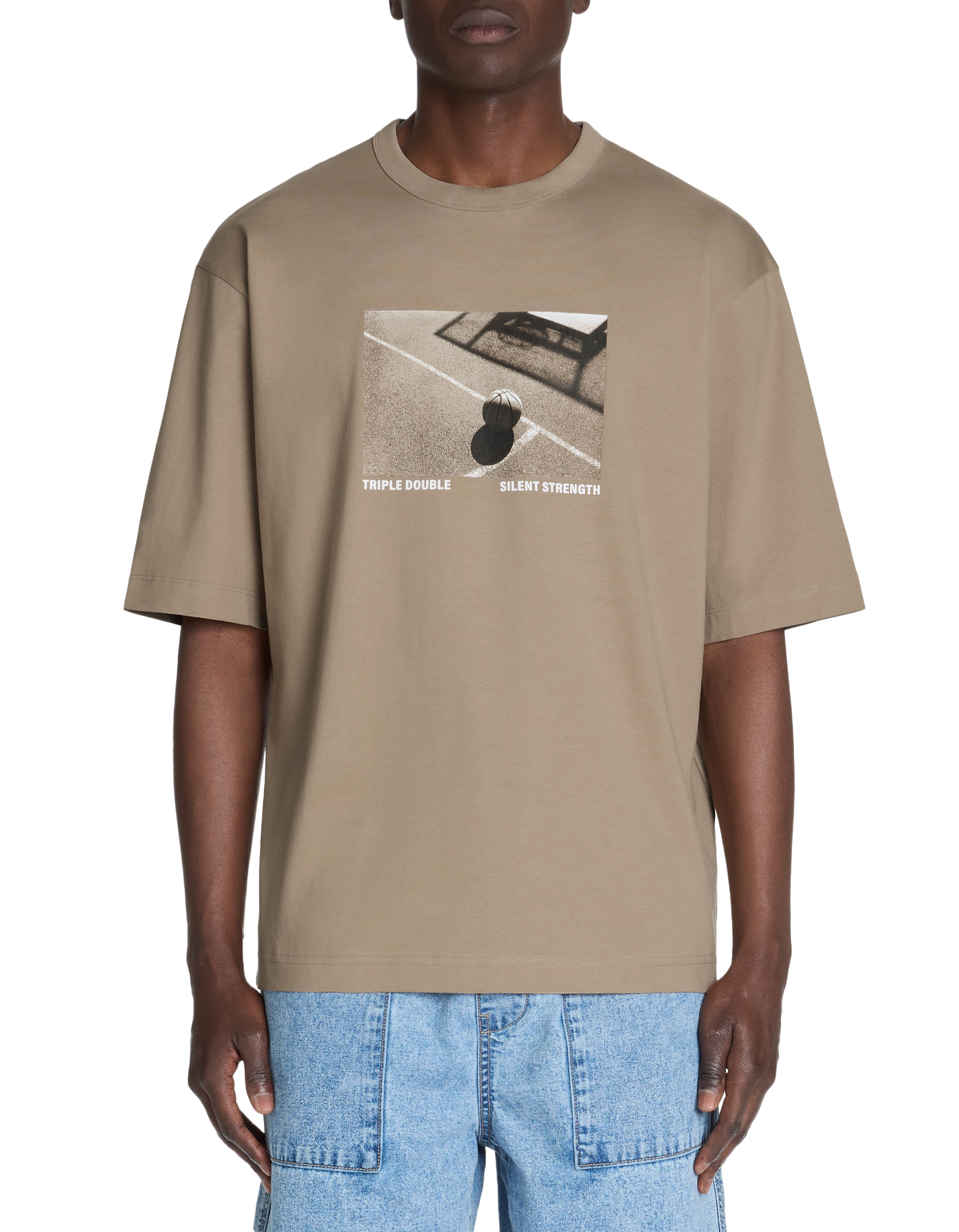 T-shirt oversize col rond 100% coton - camaieu - Modalova