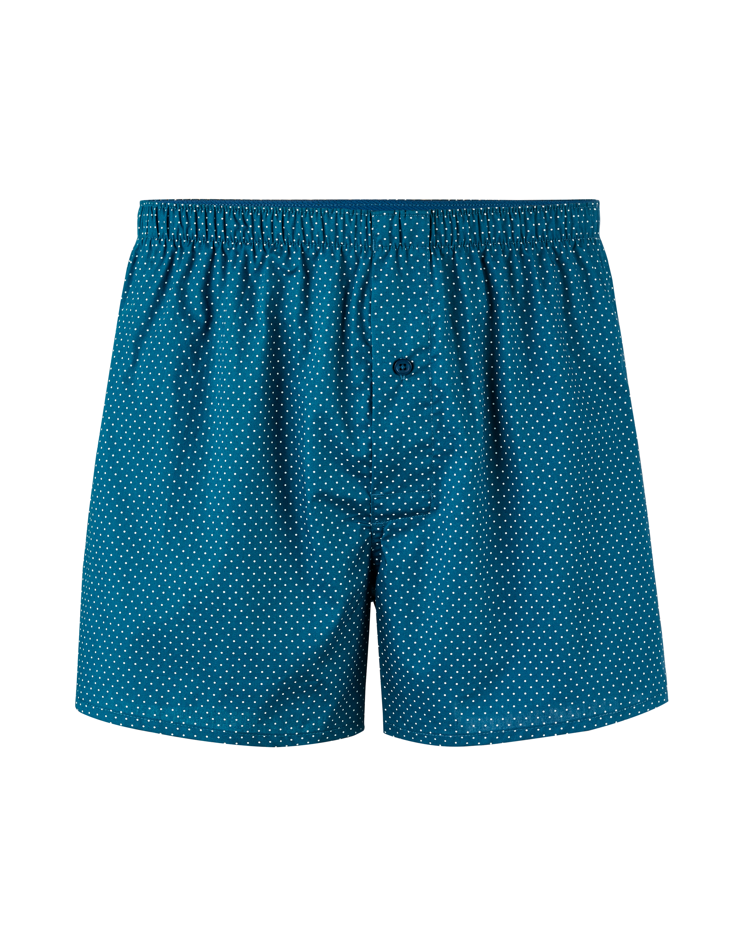 Caleçon 100% coton à pois - bleu