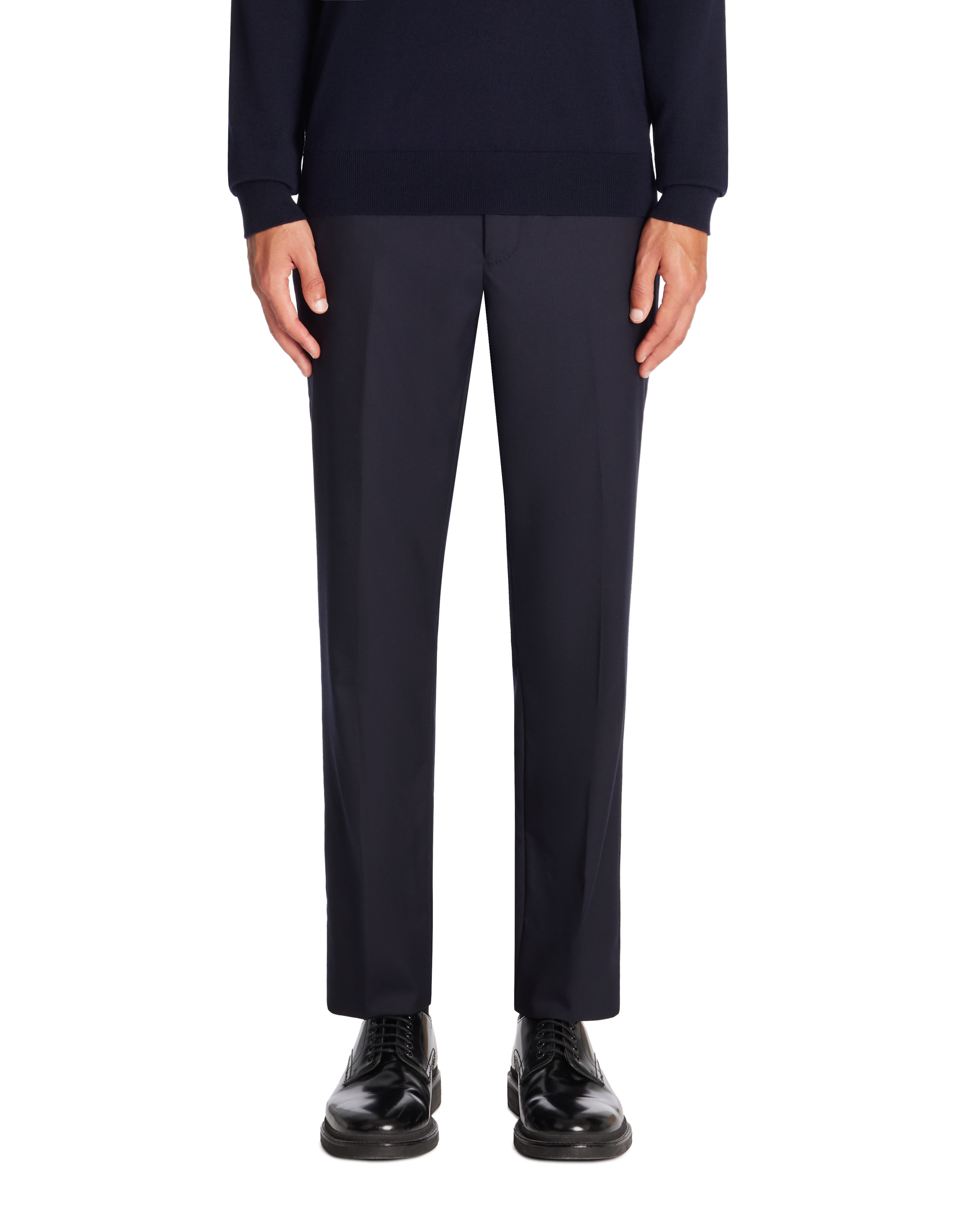 Pantalon de costume slim 100% laine - marine - camaieu - Modalova