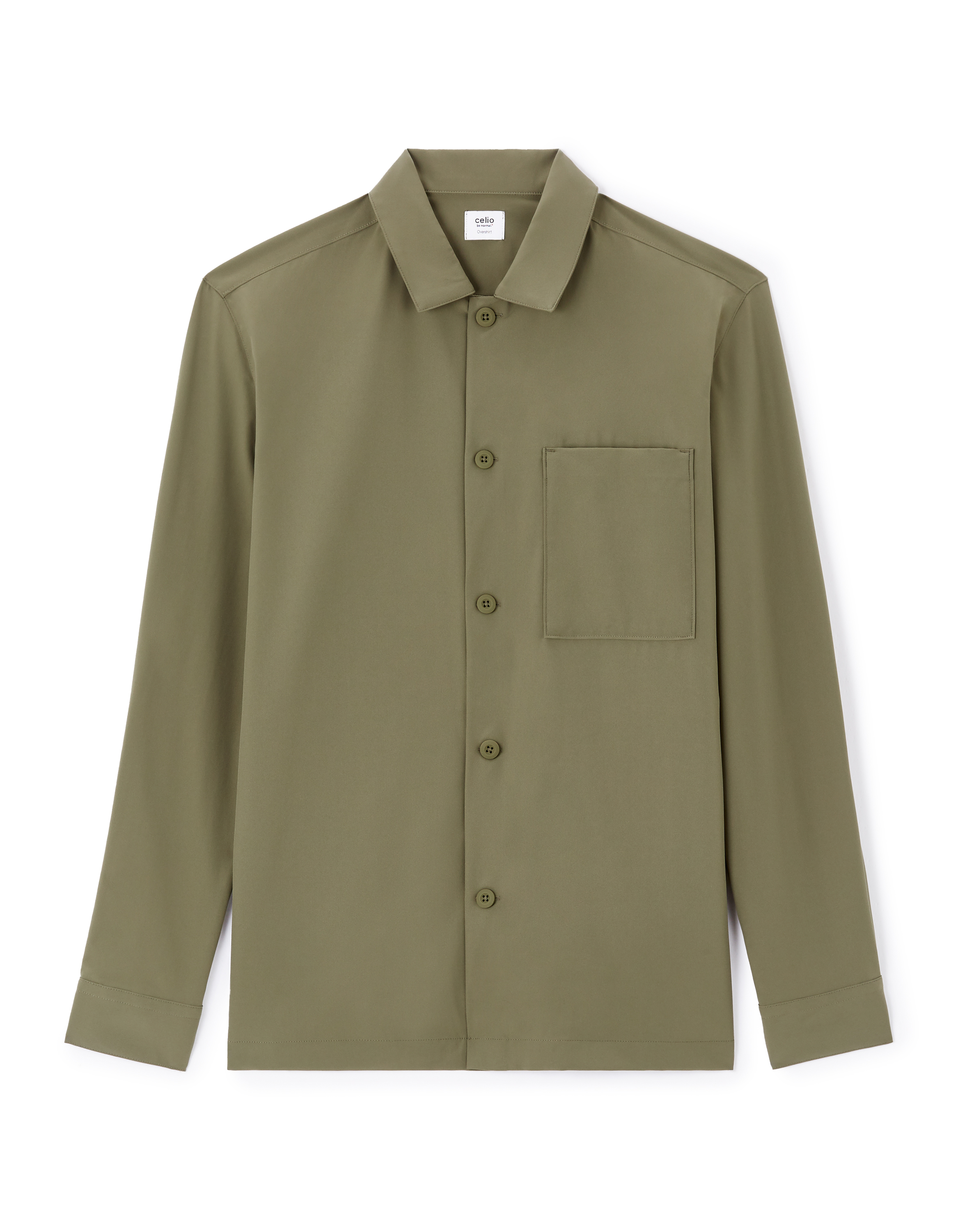 Surchemise technique uni 1 poche - kaki