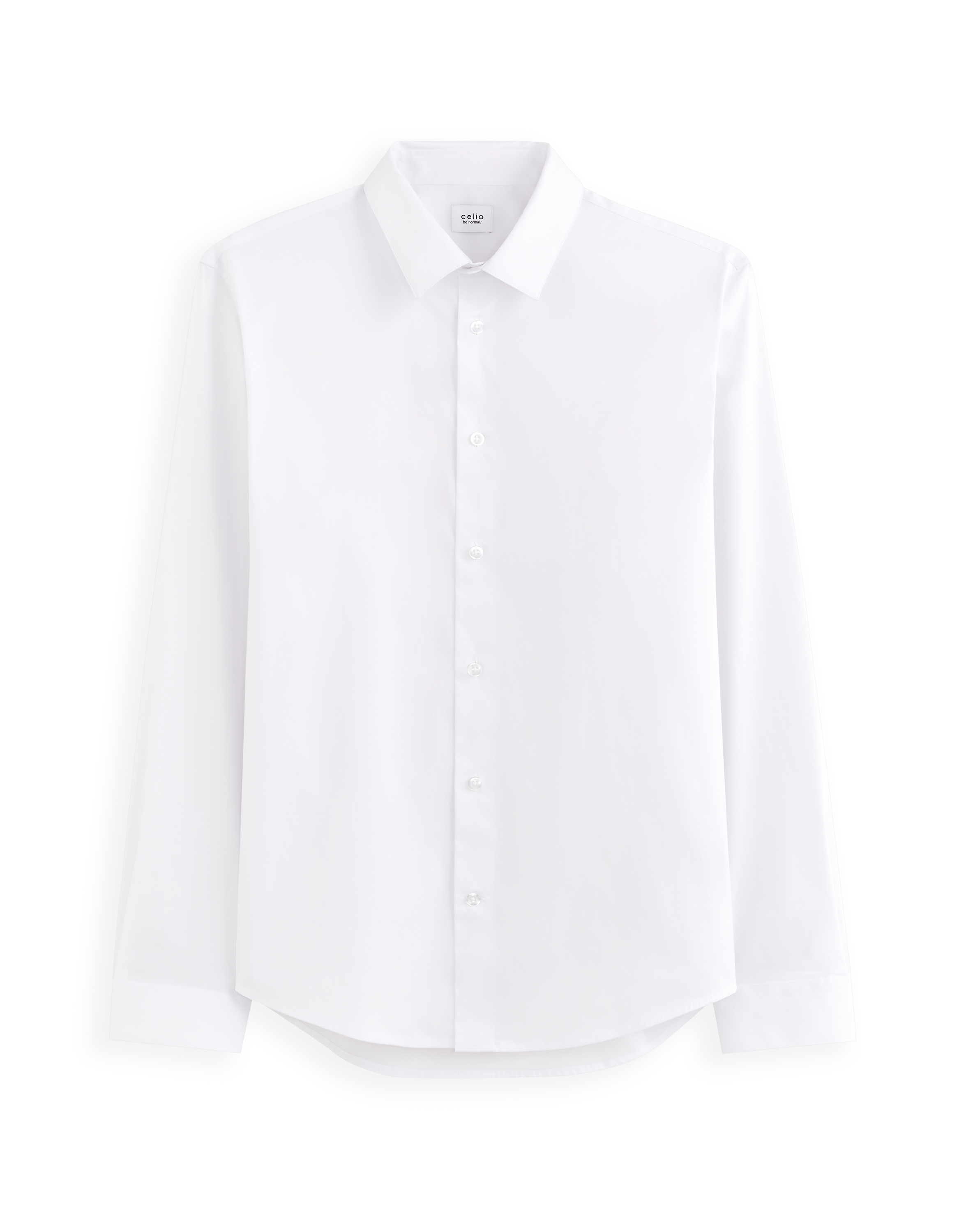 Chemise regular en coton stretch - blanc