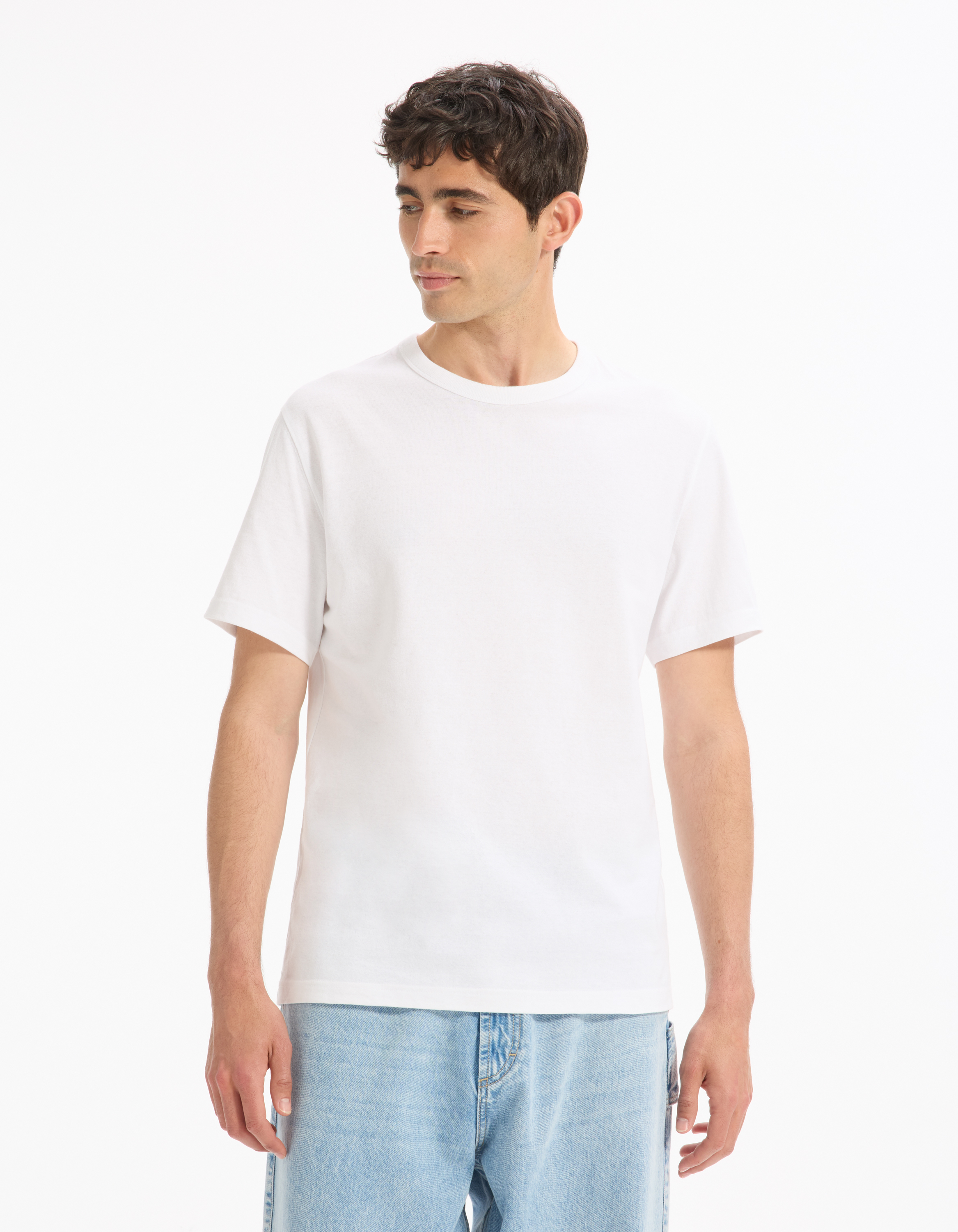 T-shirt boxy col rond 100% coton - camaieu - Modalova