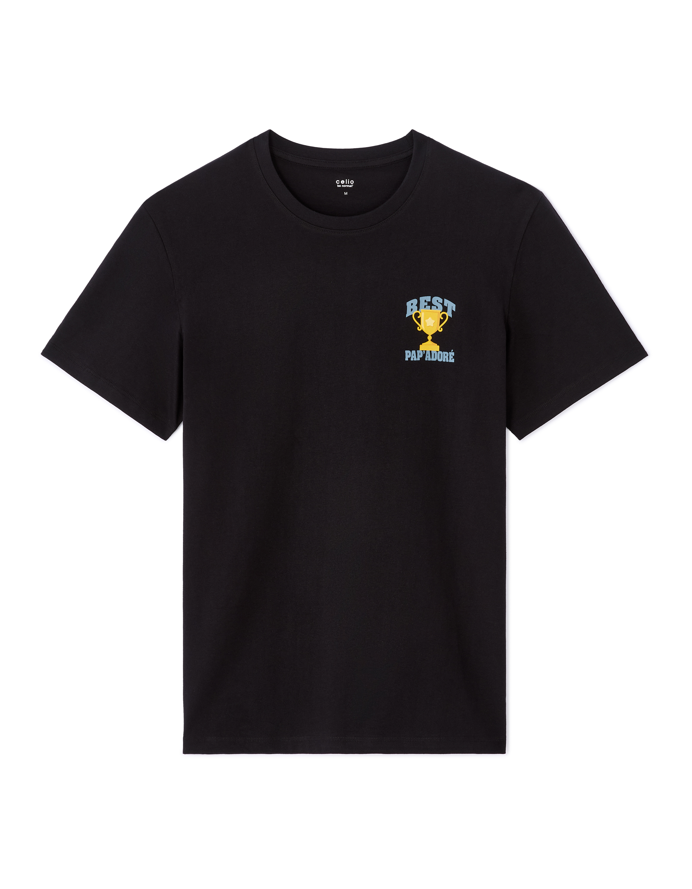 T-shirt regular col rond 100% coton - noir