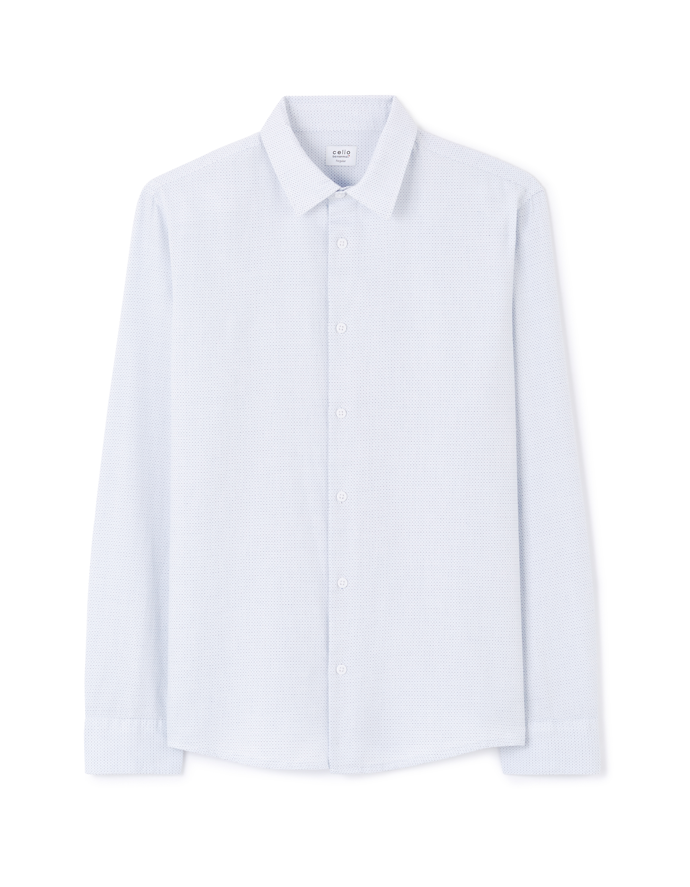 Chemise regular à pois 100% coton - blanc