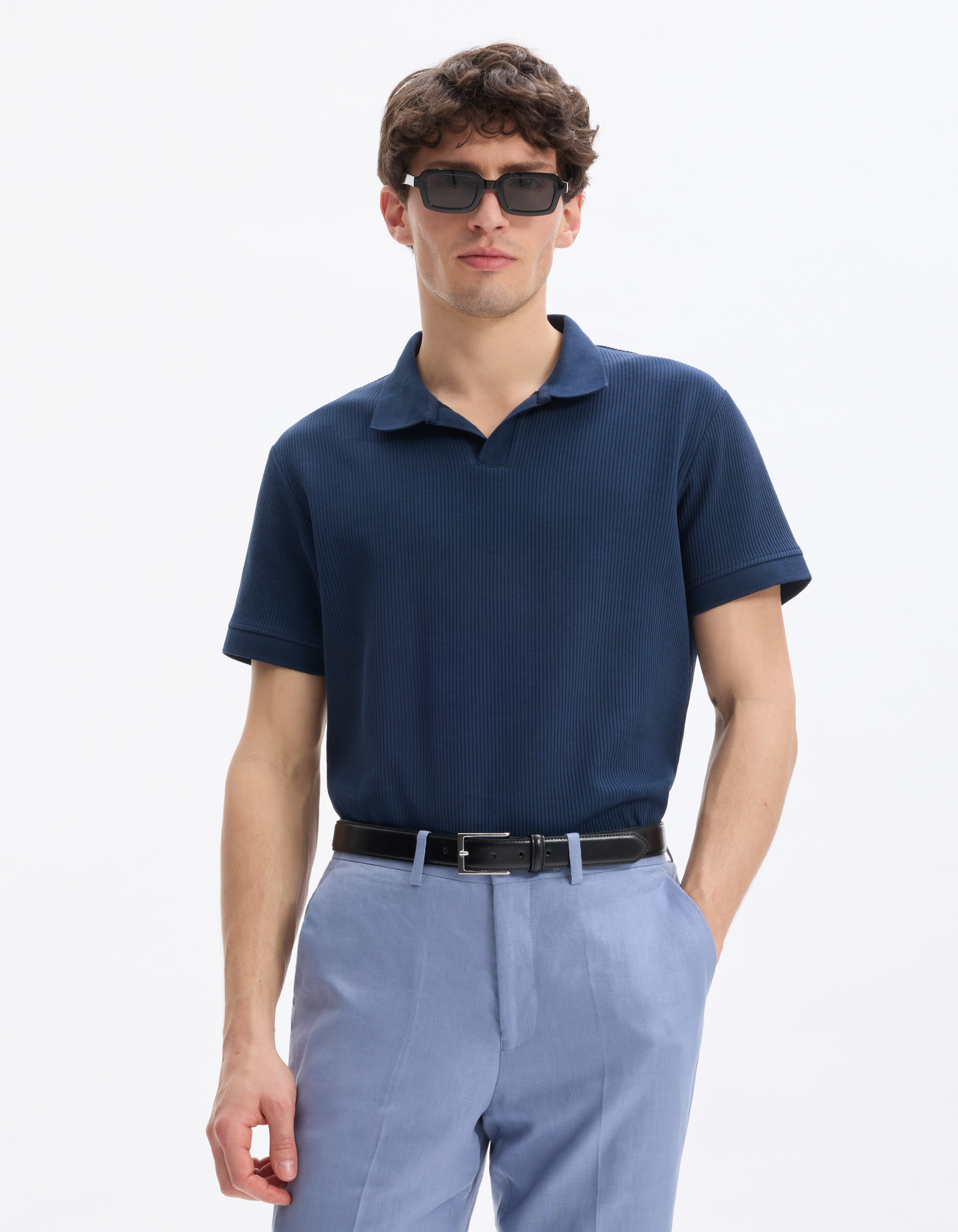 Polo regular 100% coton - marine - camaieu - Modalova