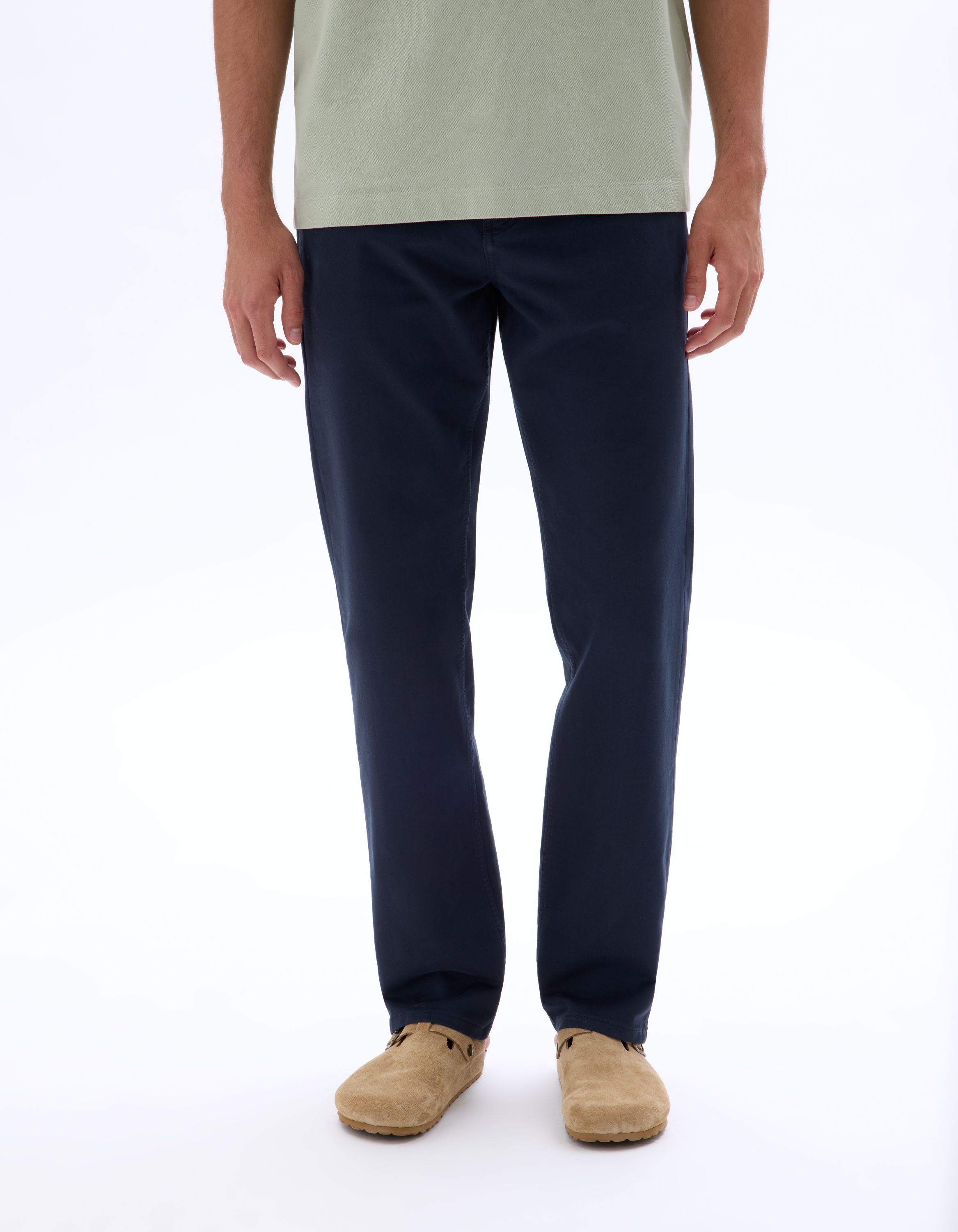 Pantalon 5 poches straight coton stretch - marine - camaieu - Modalova