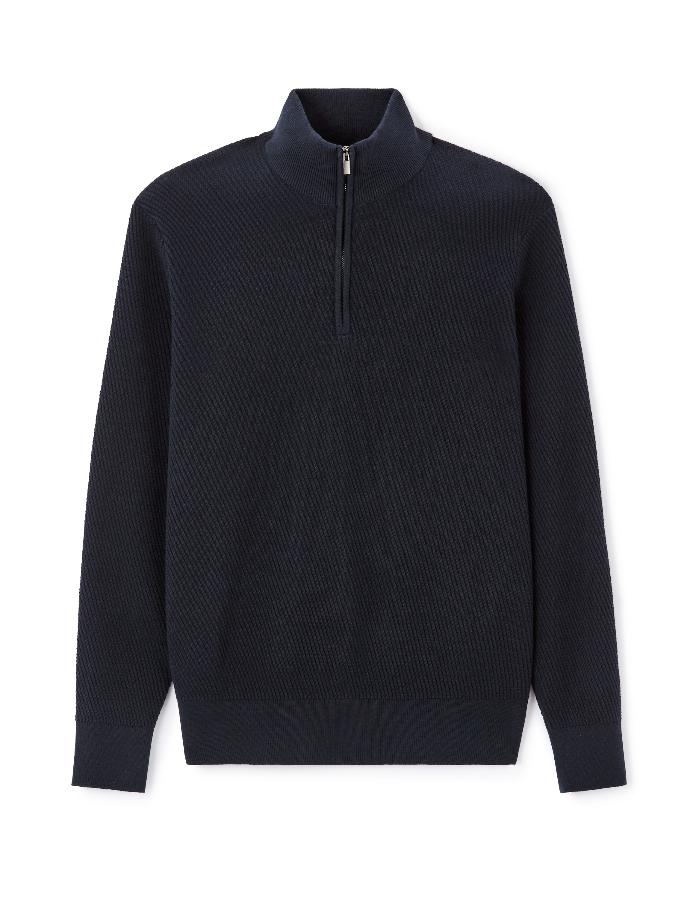 Pull col roulé regular 100% coton - marine