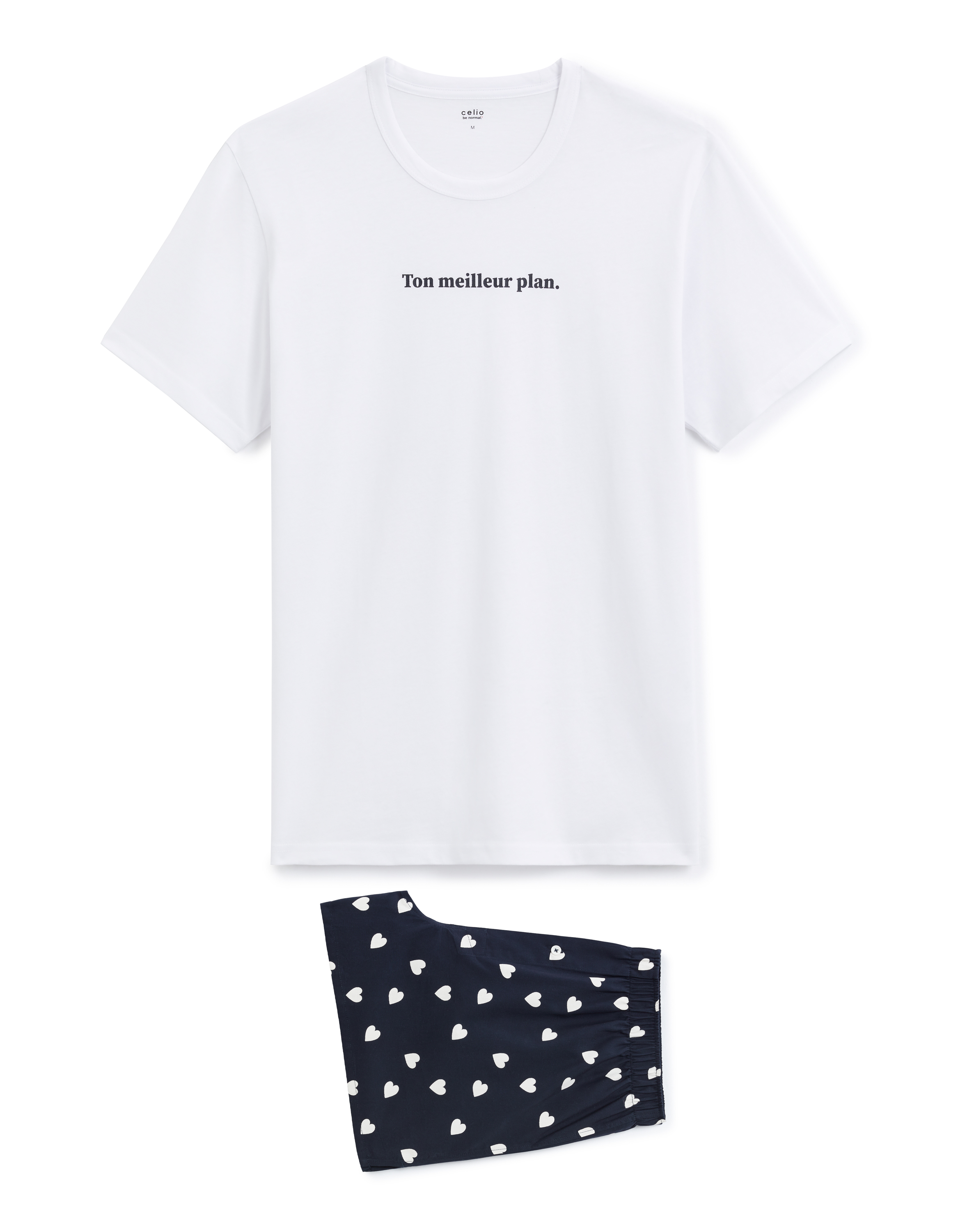 Pyjama short 100% coton - marine