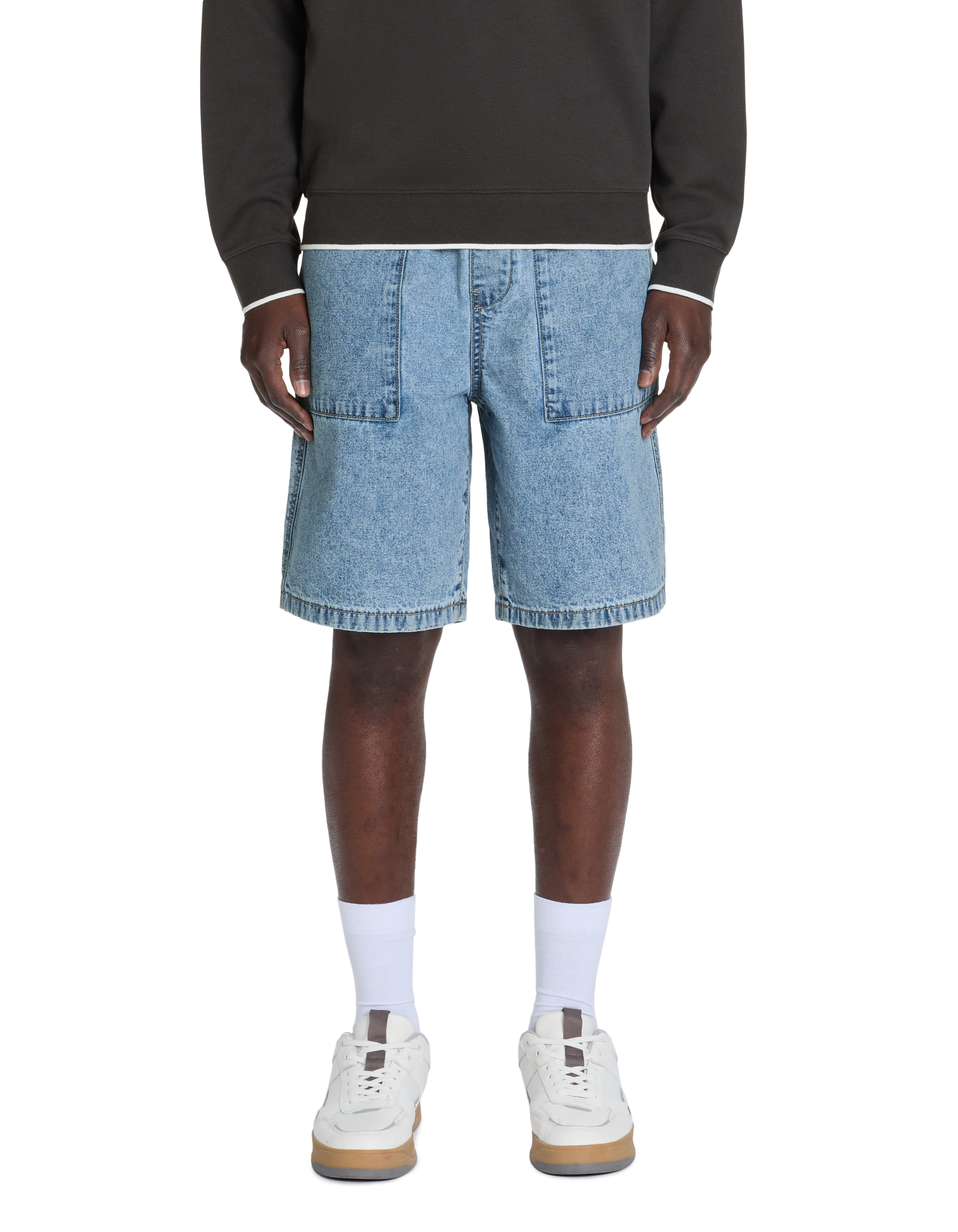 Bermuda straight en jean - bleu clair - camaieu - Modalova