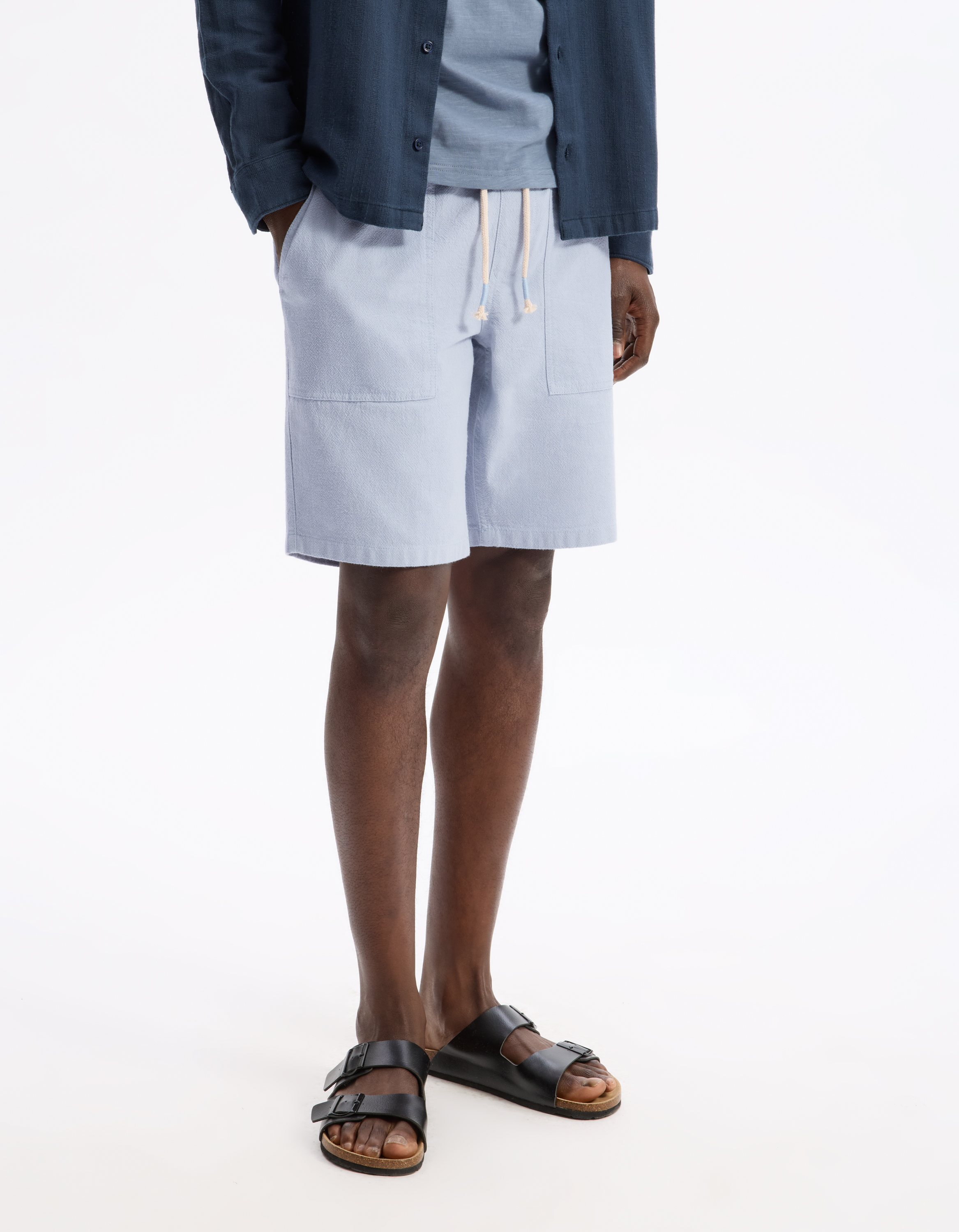 Bermuda 100% coton - bleu - camaieu - Modalova