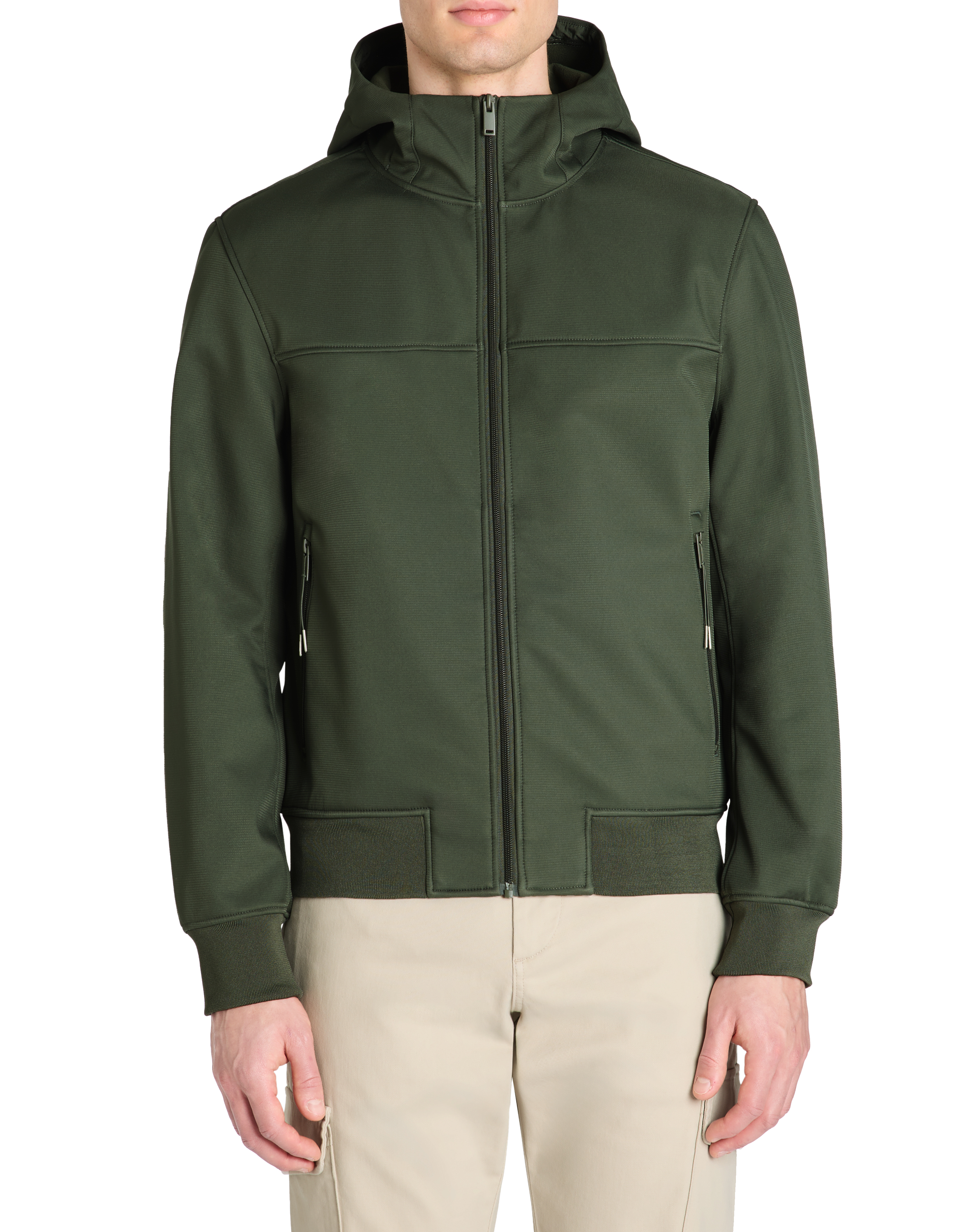 Blouson capuche fixe - kaki - camaieu - Modalova