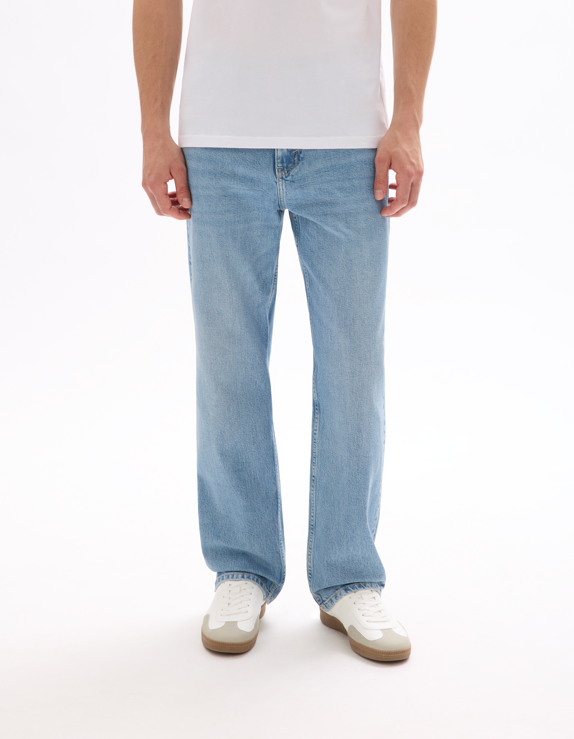 Jean C.75 loose coton stretch 3 longueurs - bleu clair - camaieu - Modalova
