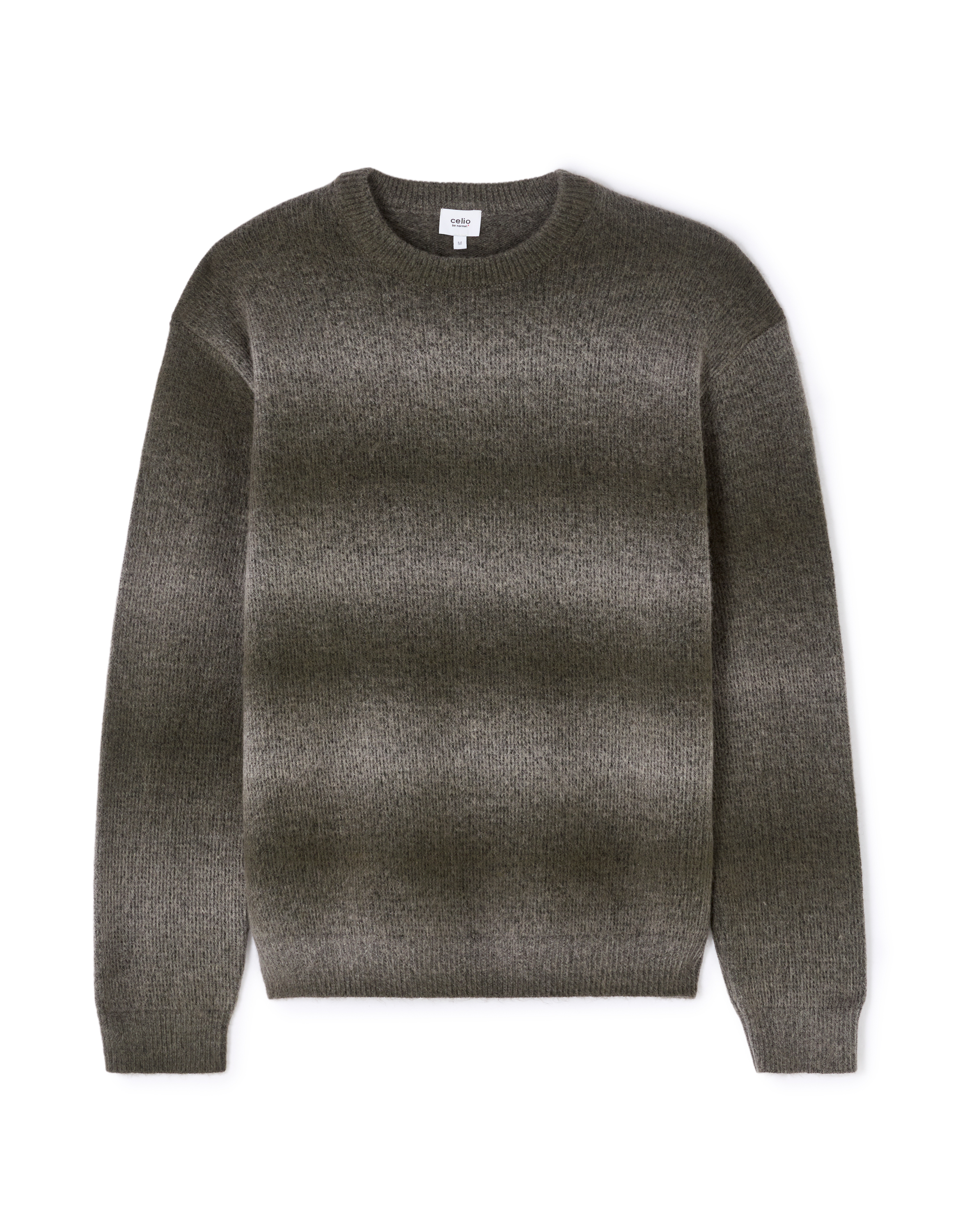 Pull col rond dégradé de couleurs - anthracite