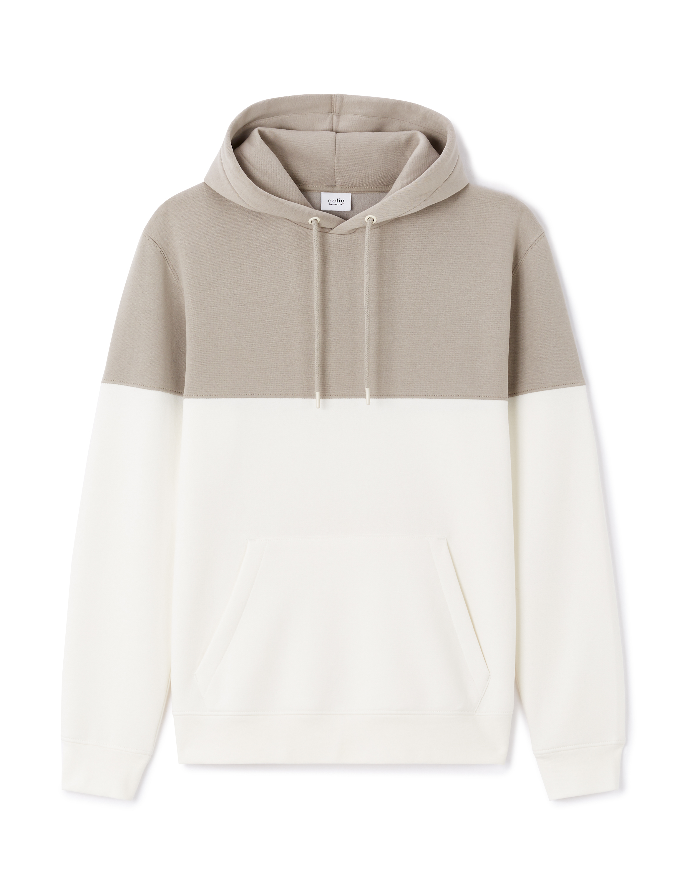 Sweat regular à capuche coton mélangé - marron