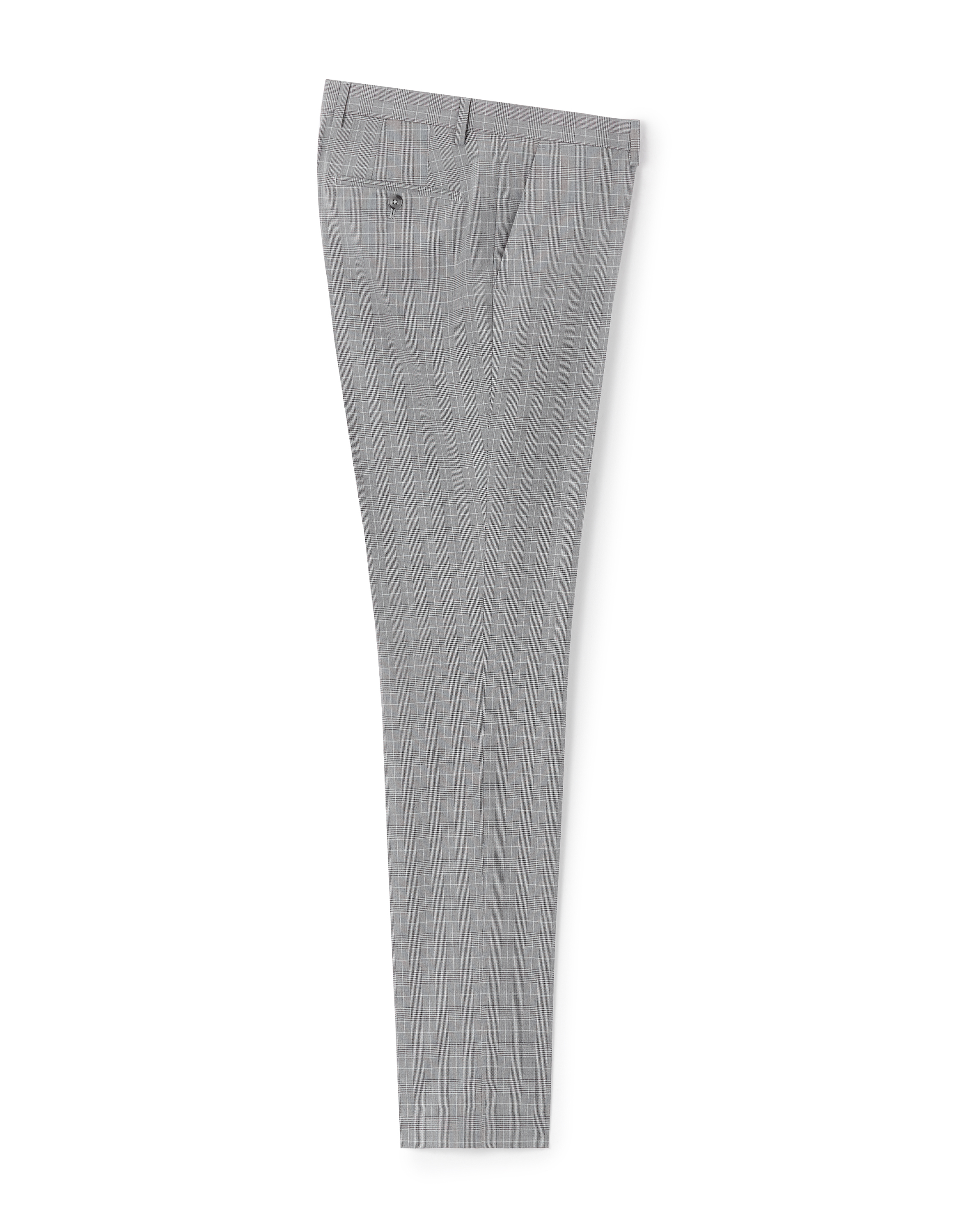 Pantalon de costume slim stretch à carreaux - gris