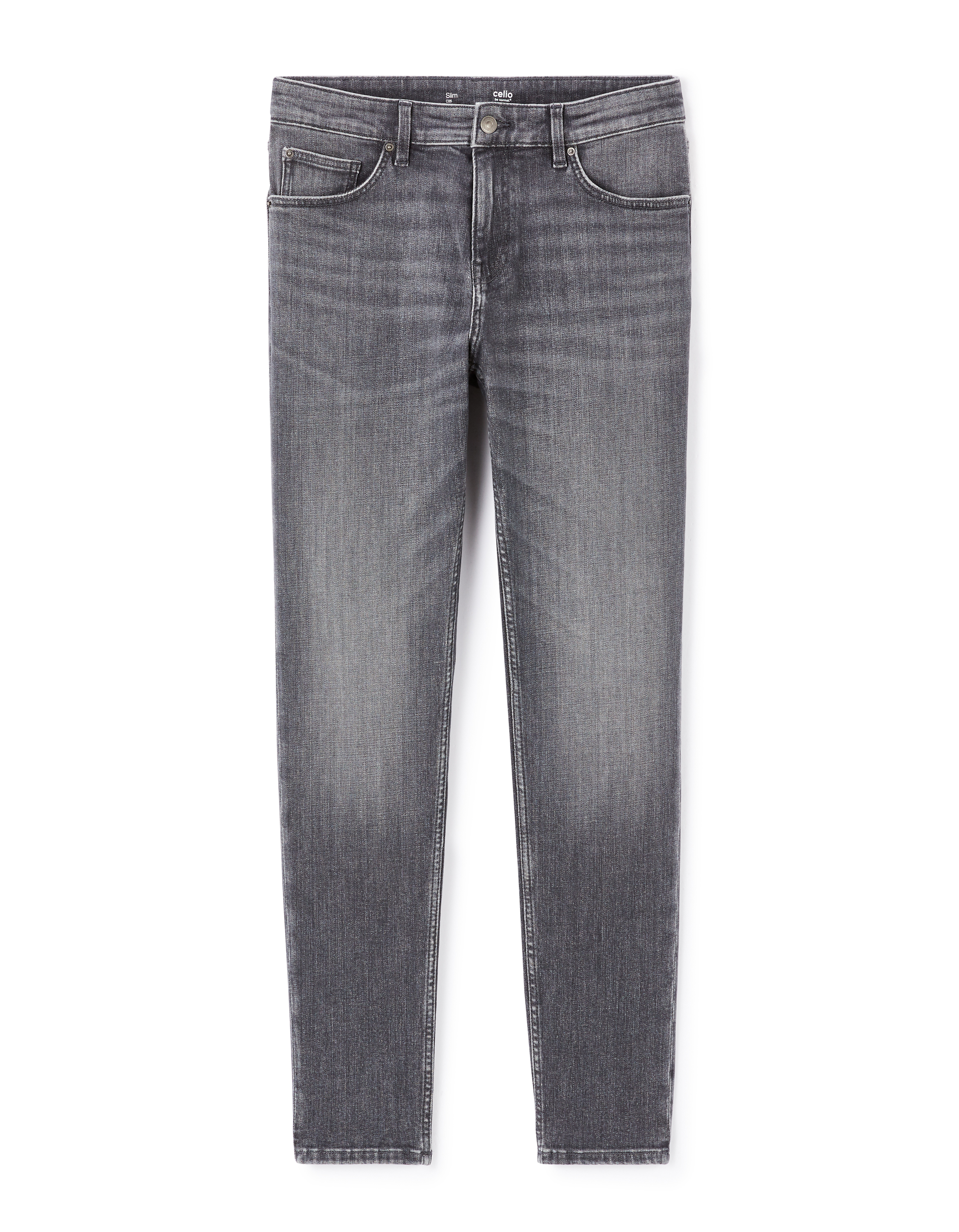 Jean C.25 slim coton stretch 3 longueurs - gris