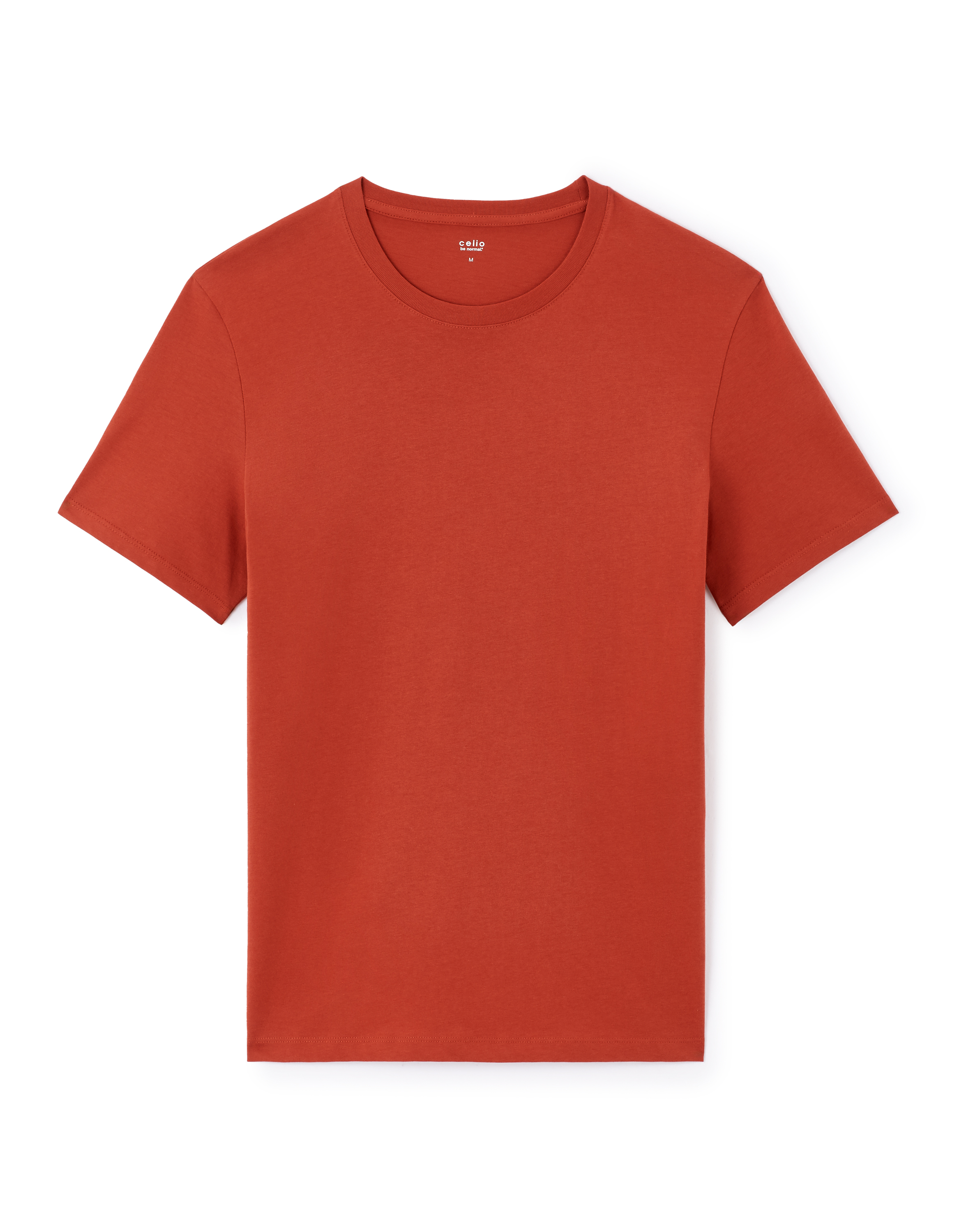 T-shirt straight col rond 100% coton - terra