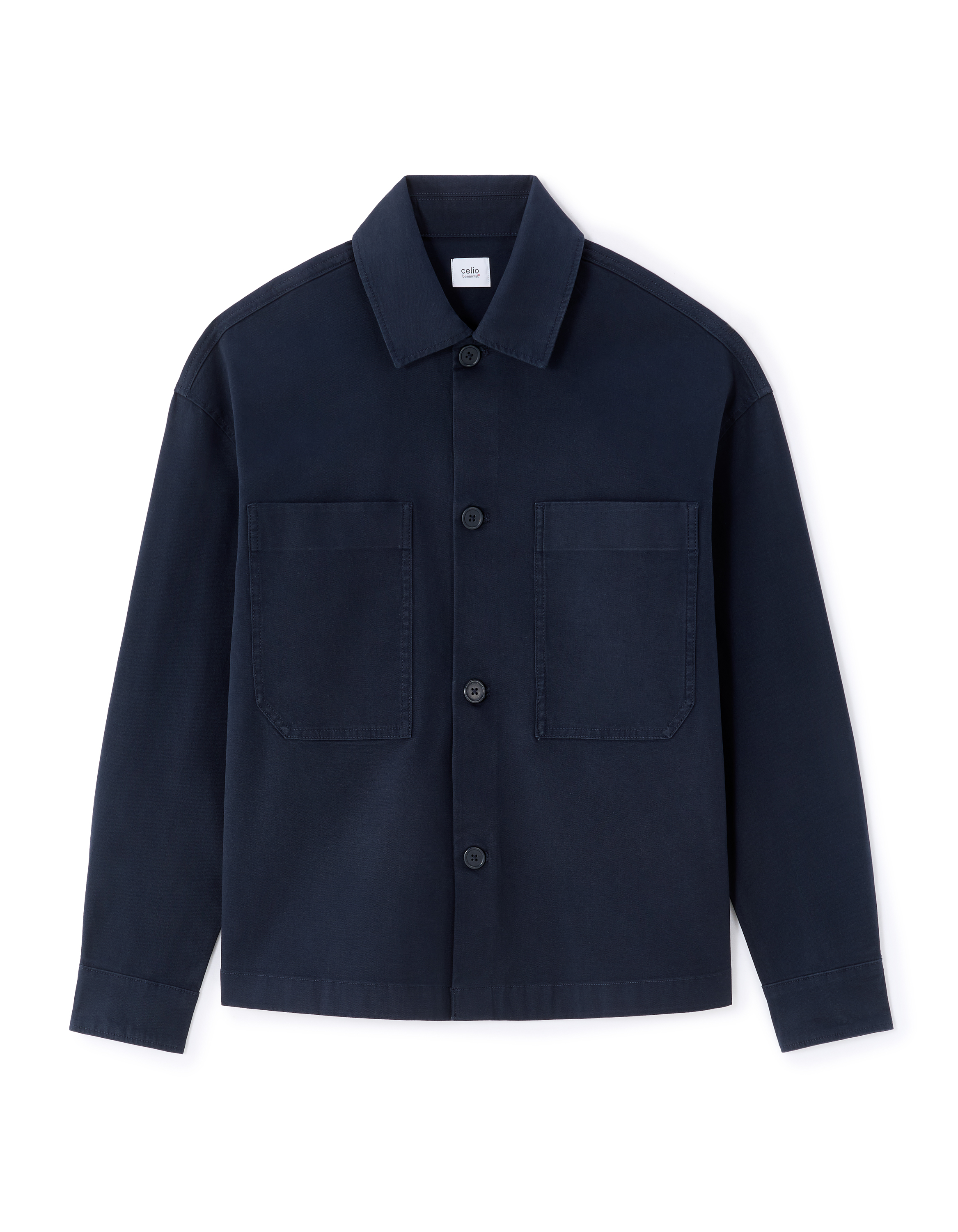 Surchemise 2 poches coton stretch - marine