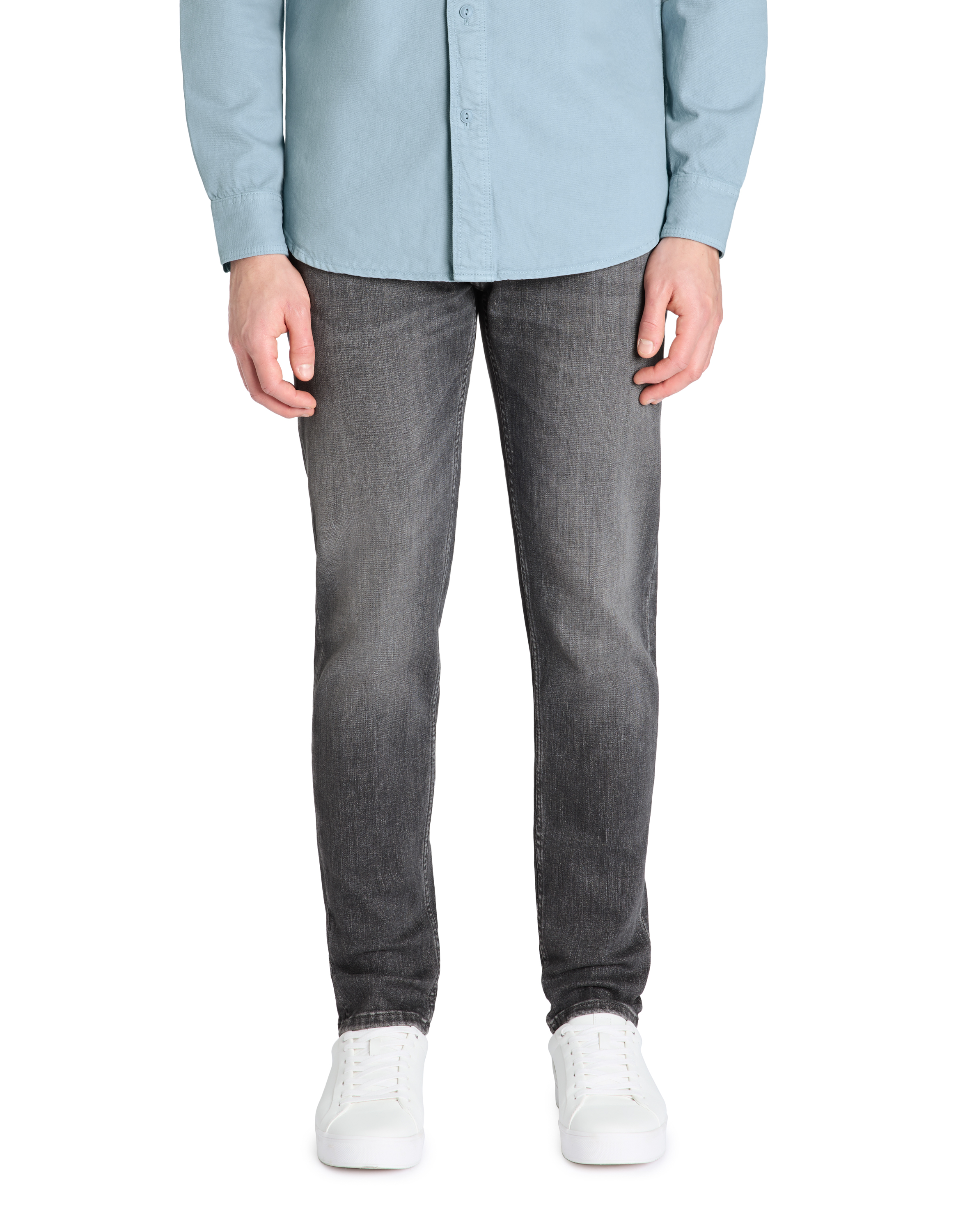 Jean C.25 slim coton stretch 3 longueurs - gris - camaieu - Modalova