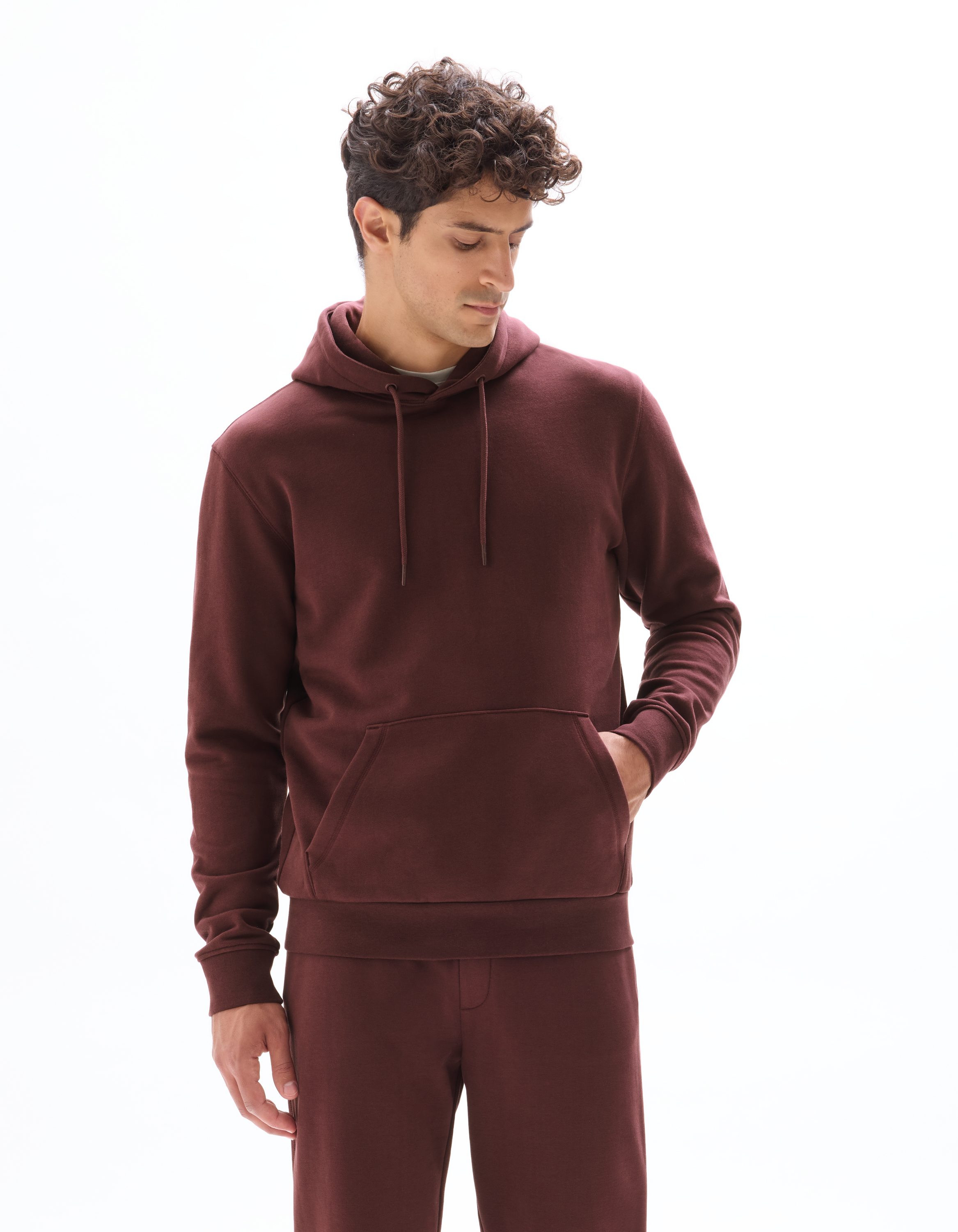 Sweat regular à capuche 100% coton - bordeaux - camaieu - Modalova