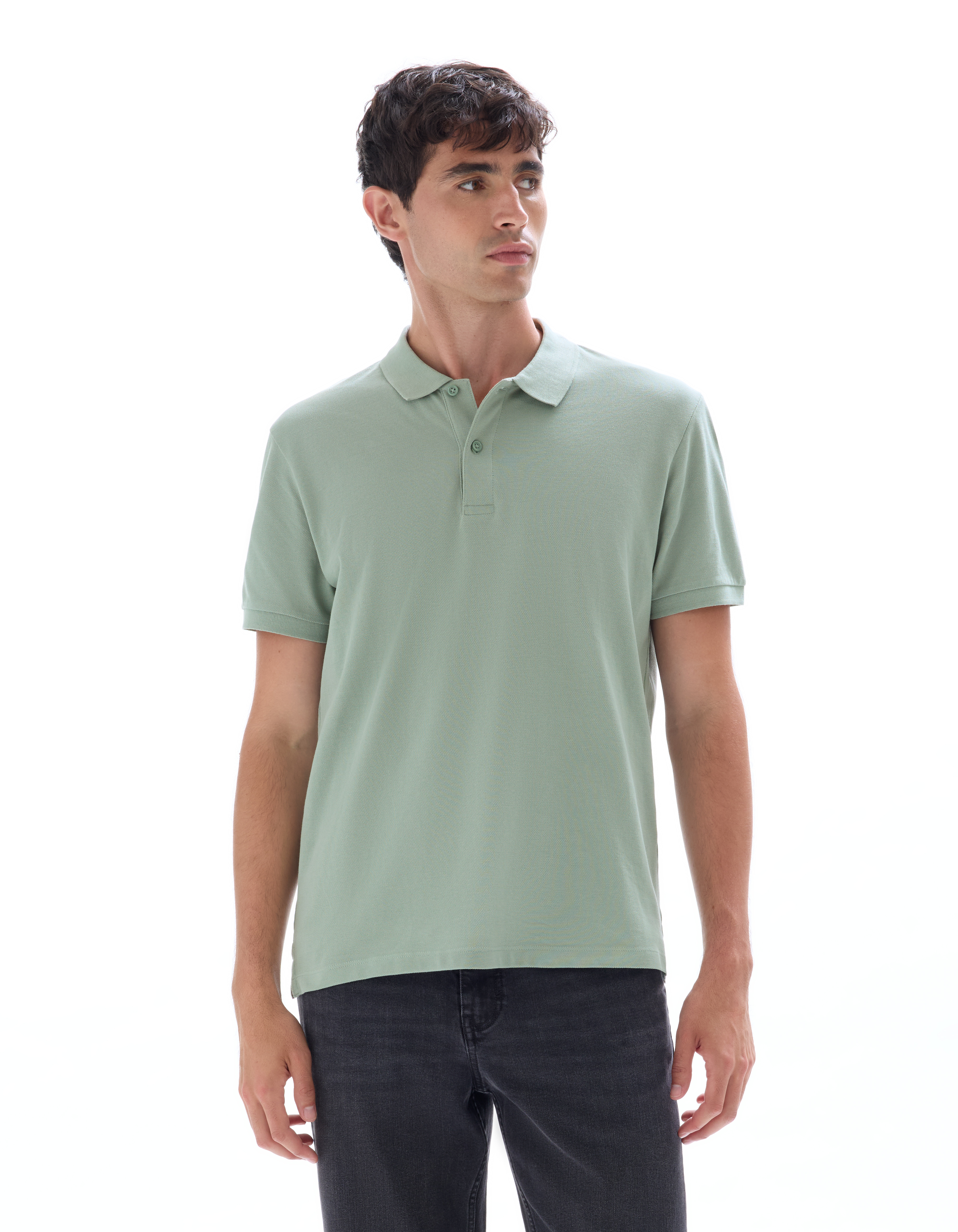 Polo piqué regular 100% coton - bleu vert - camaieu - Modalova
