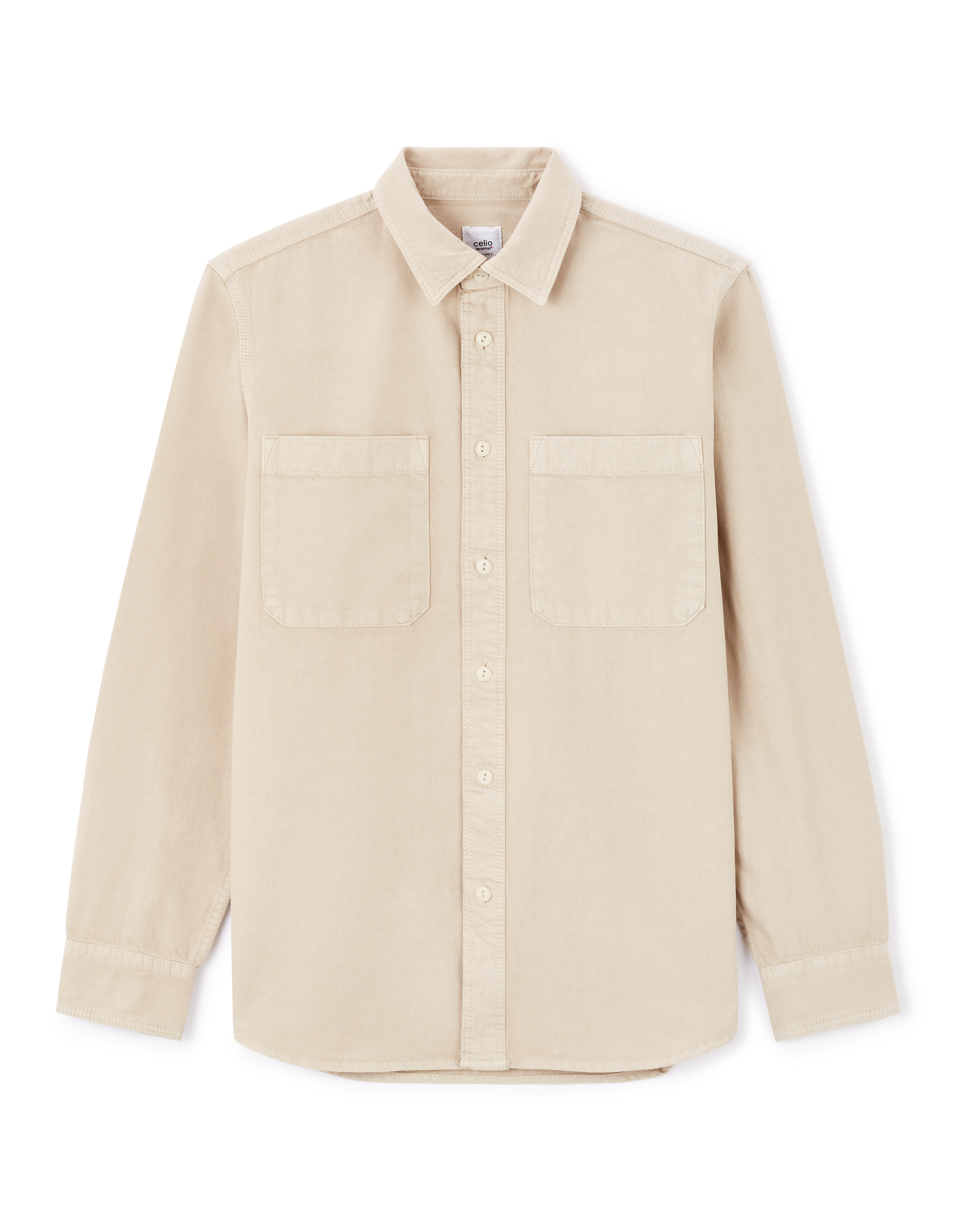 Surchemise teint en pièce 100% coton - beige