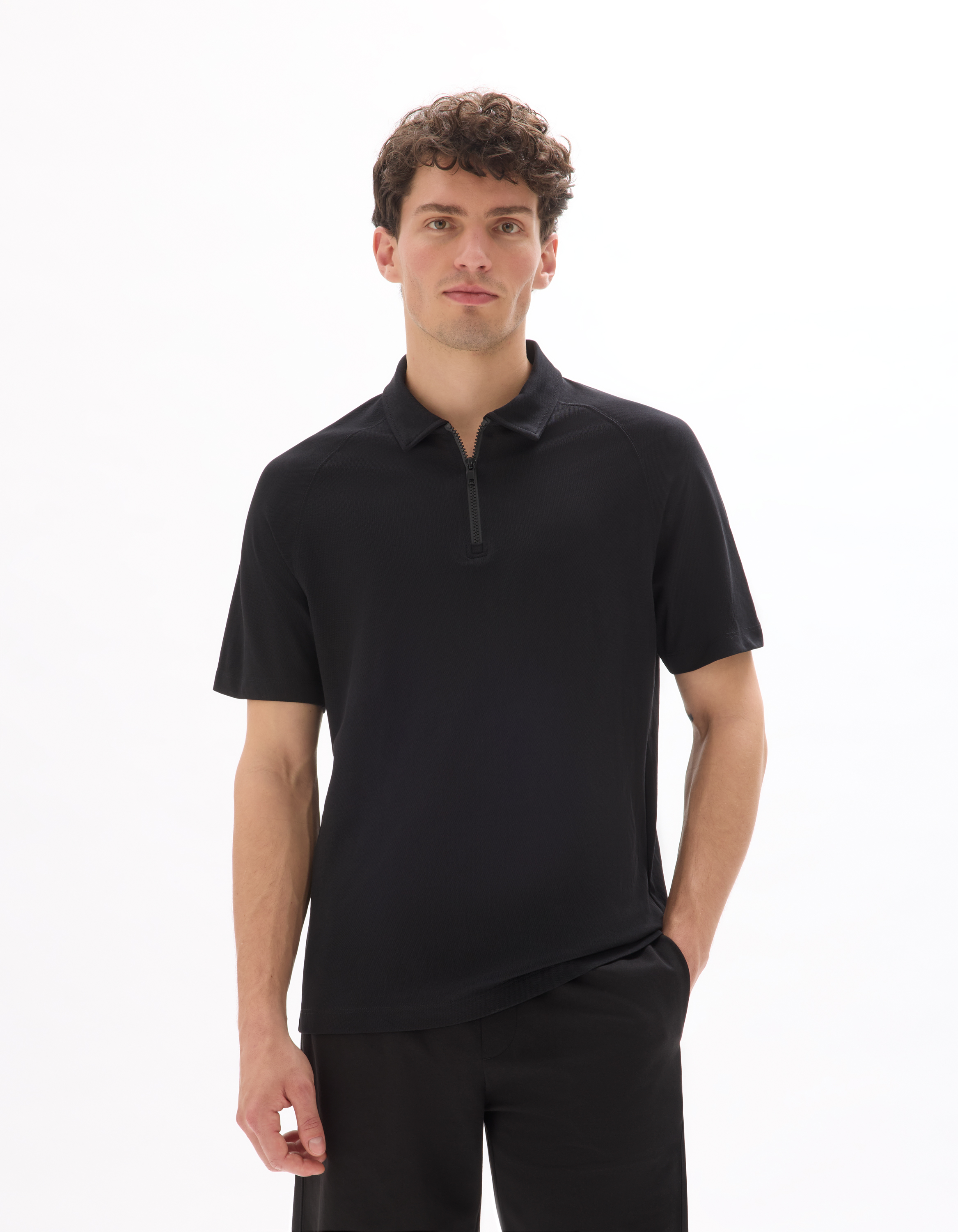 Polo regular Coolmax - noir - camaieu - Modalova