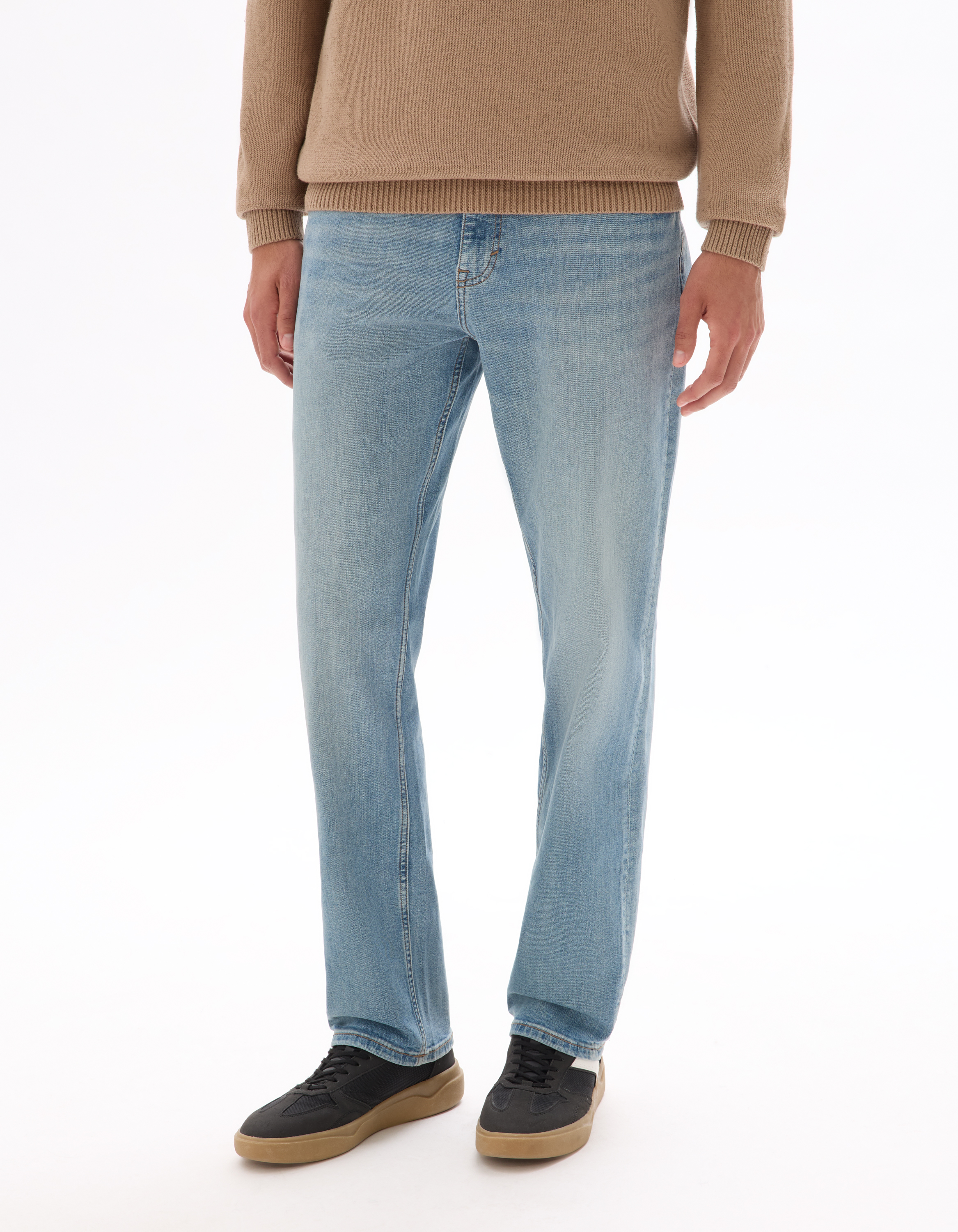 Jean C.15 straight coton stretch - bleu clair - camaieu - Modalova