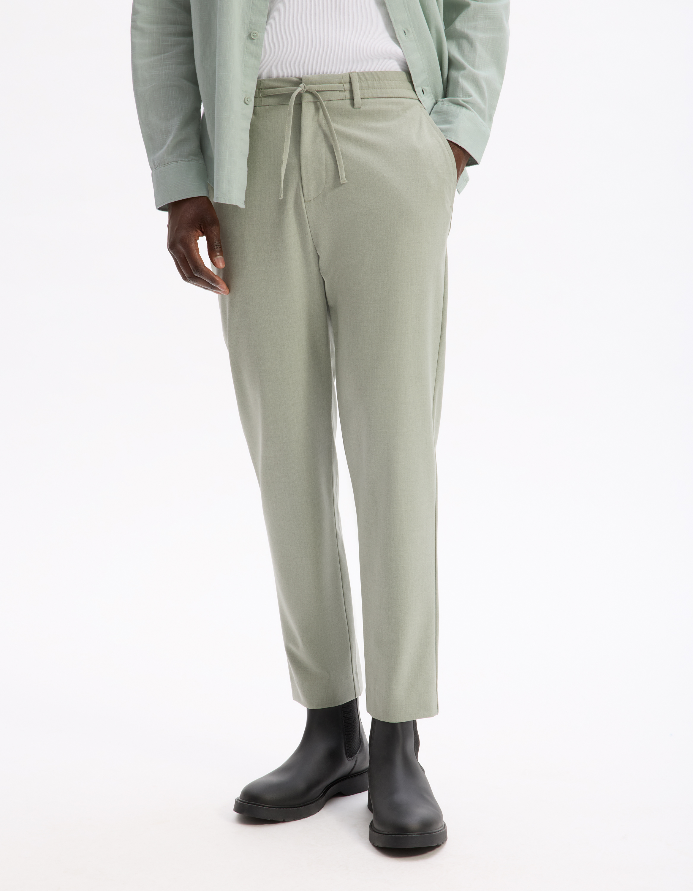 Pantalon 24H stretch - vert - camaieu - Modalova