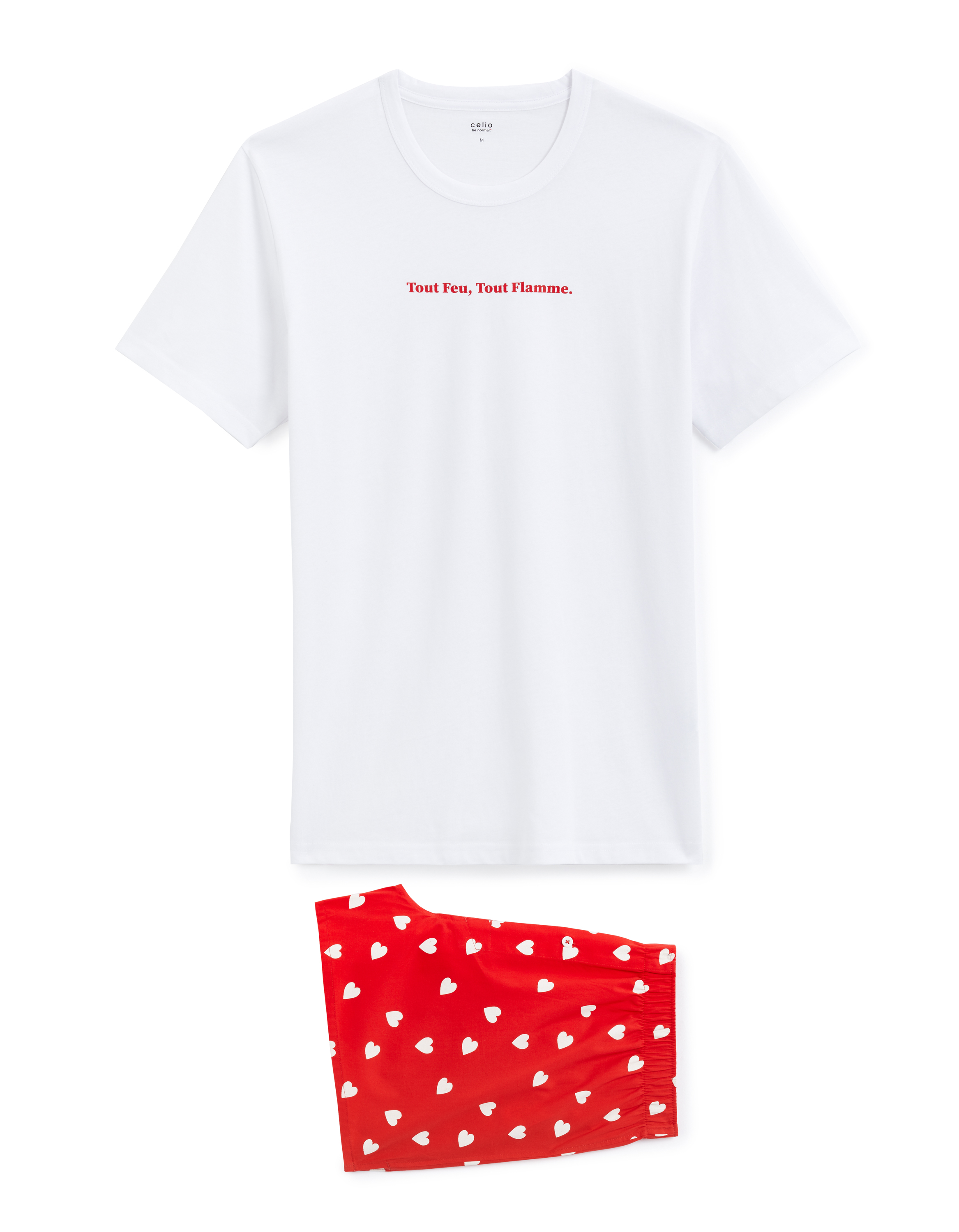 Pyjama short 100% coton - blanc