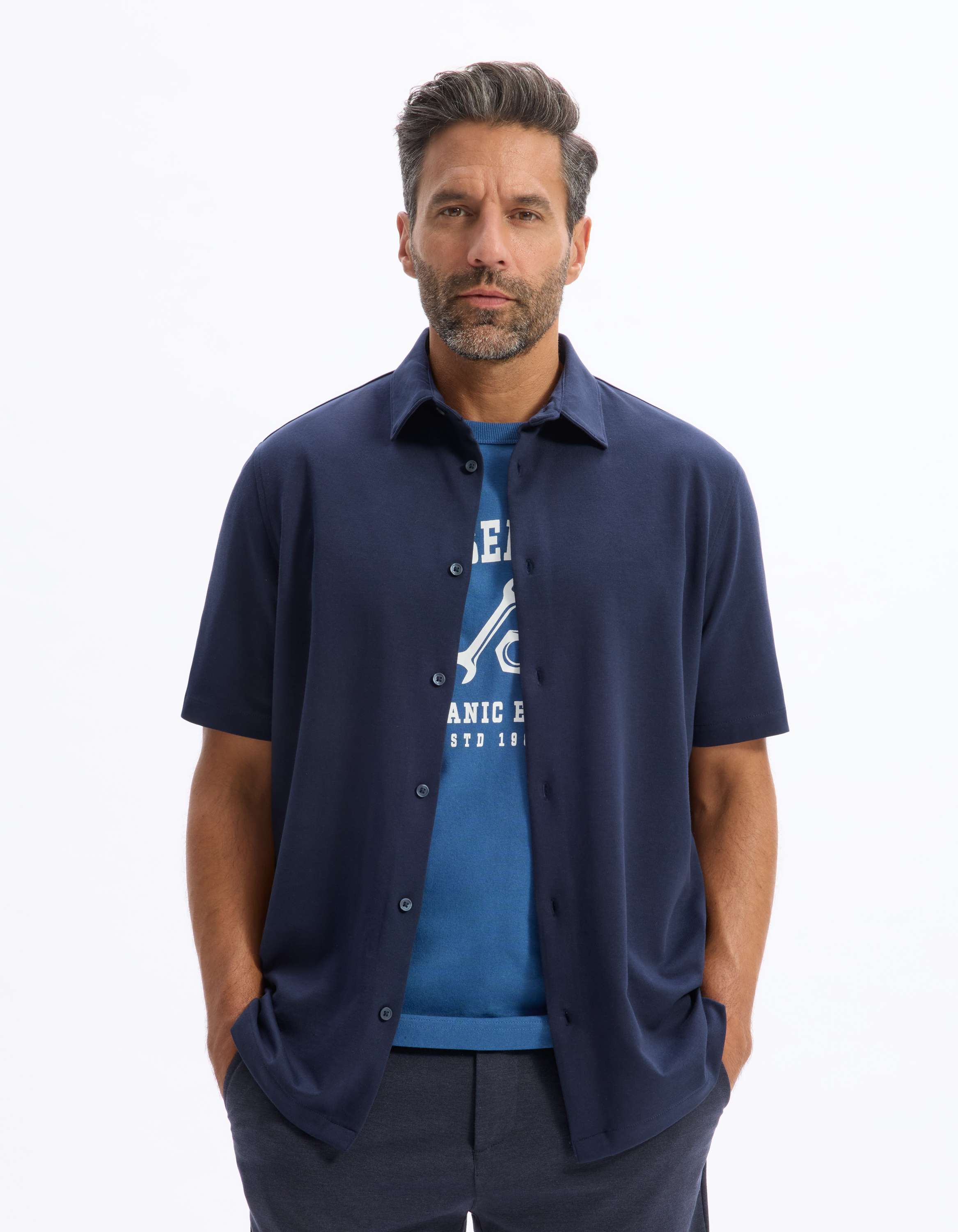 Chemisette regular en jersey - marine - camaieu - Modalova