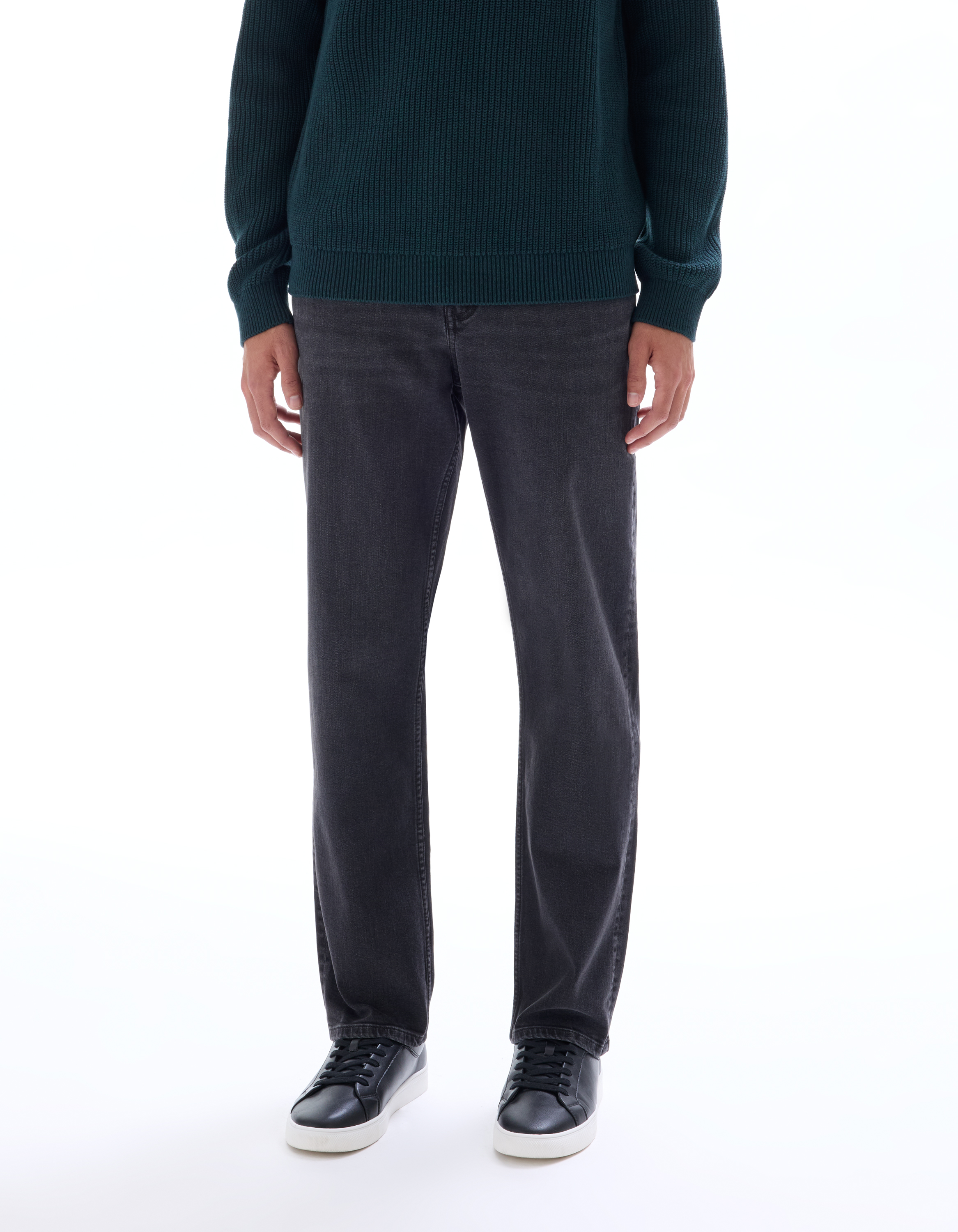 Jean C.15 straight coton stretch - noir - camaieu - Modalova