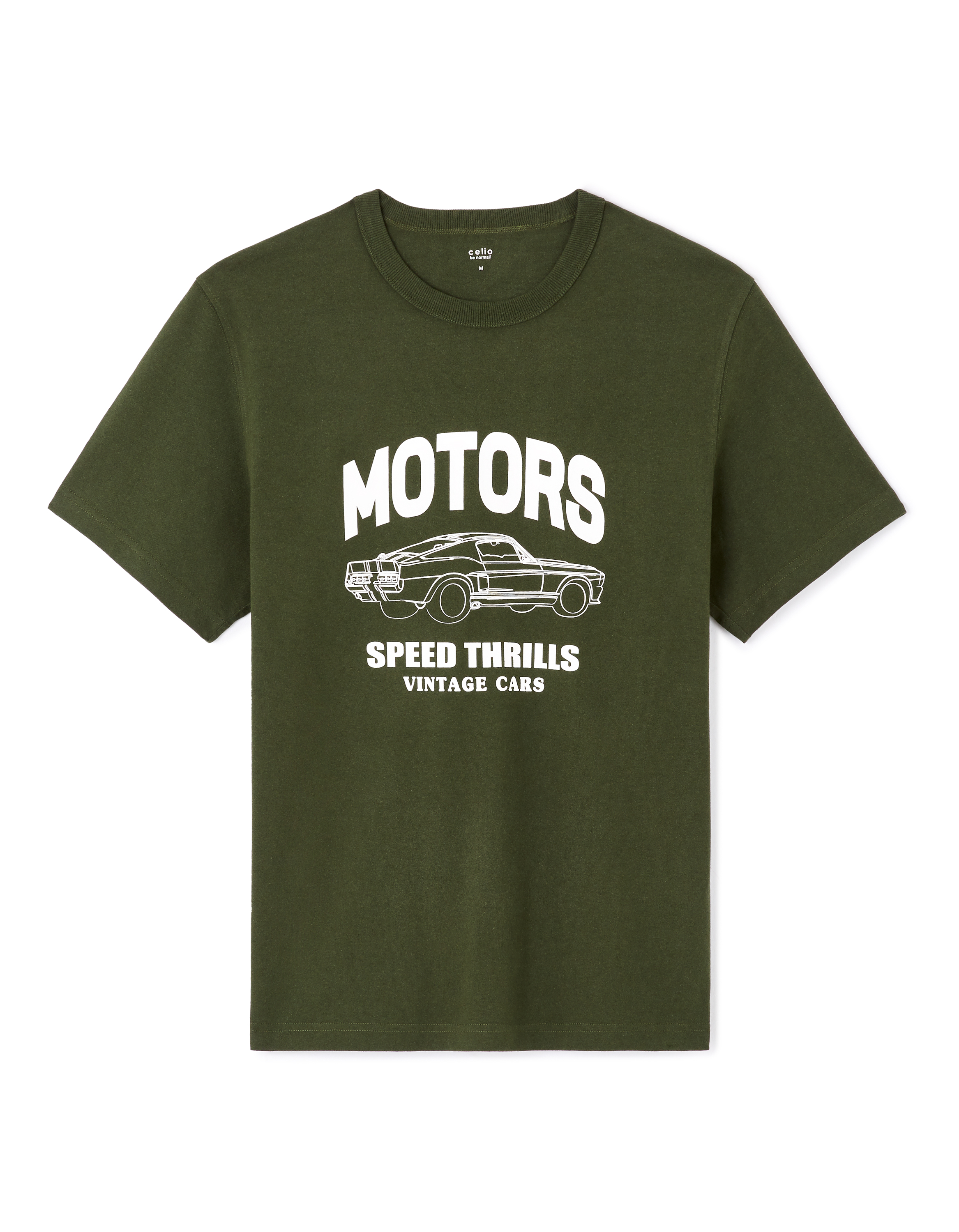 T-shirt boxy col rond 100% coton - vert