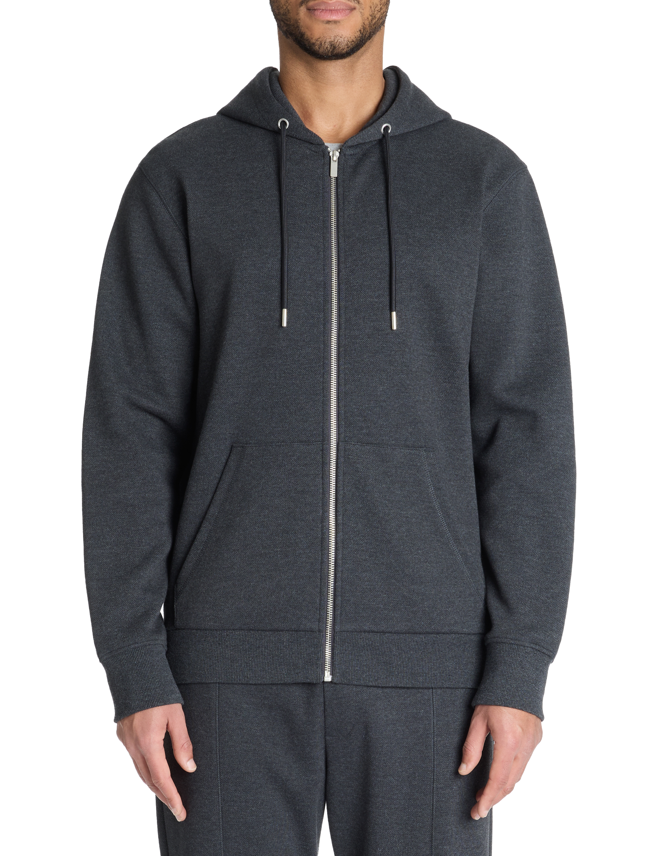 Sweat zippé à capuche regular - anthracite - camaieu - Modalova