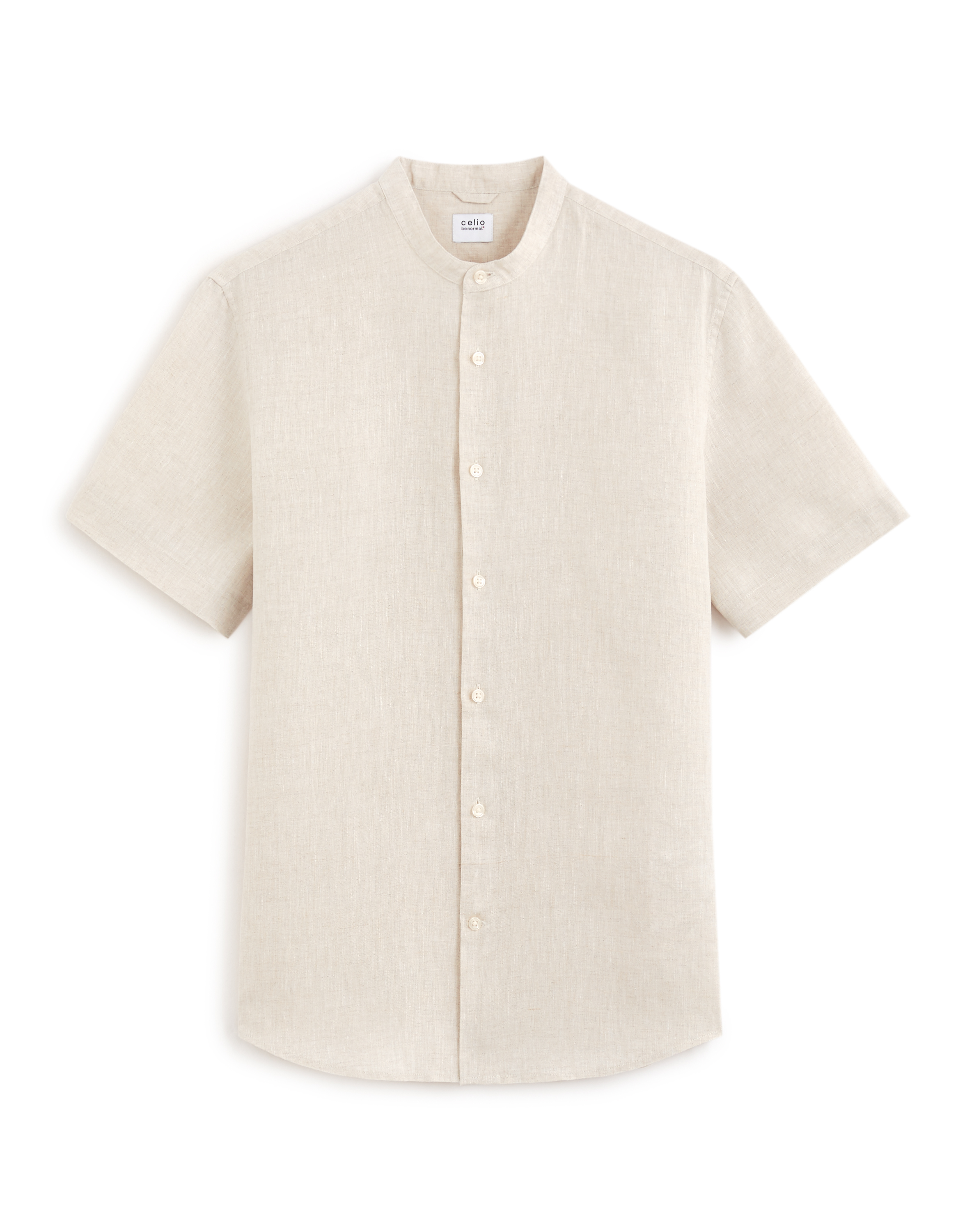 Chemisette regular col mao 100% lin - naturel