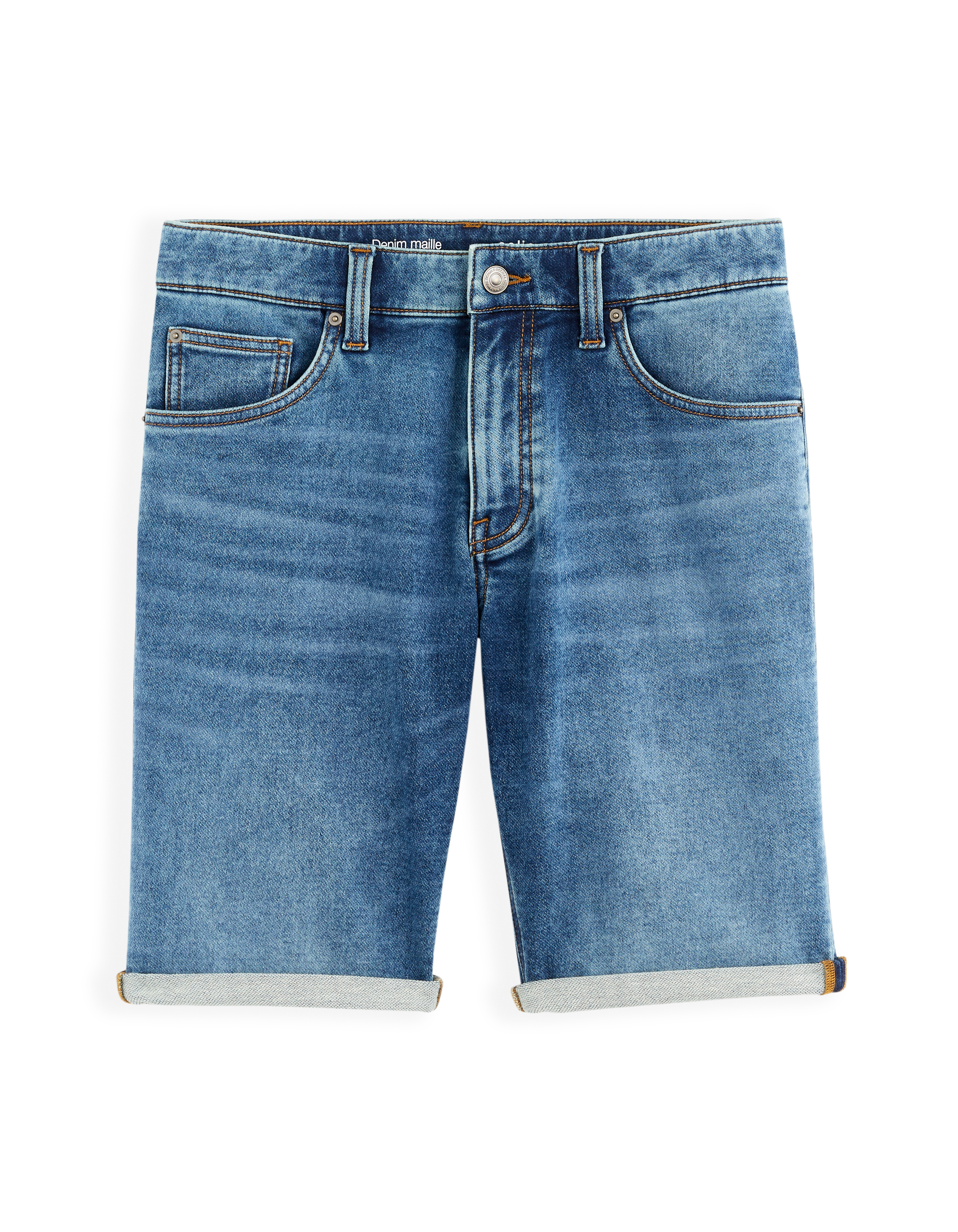 Bermuda straight en jean - bleu