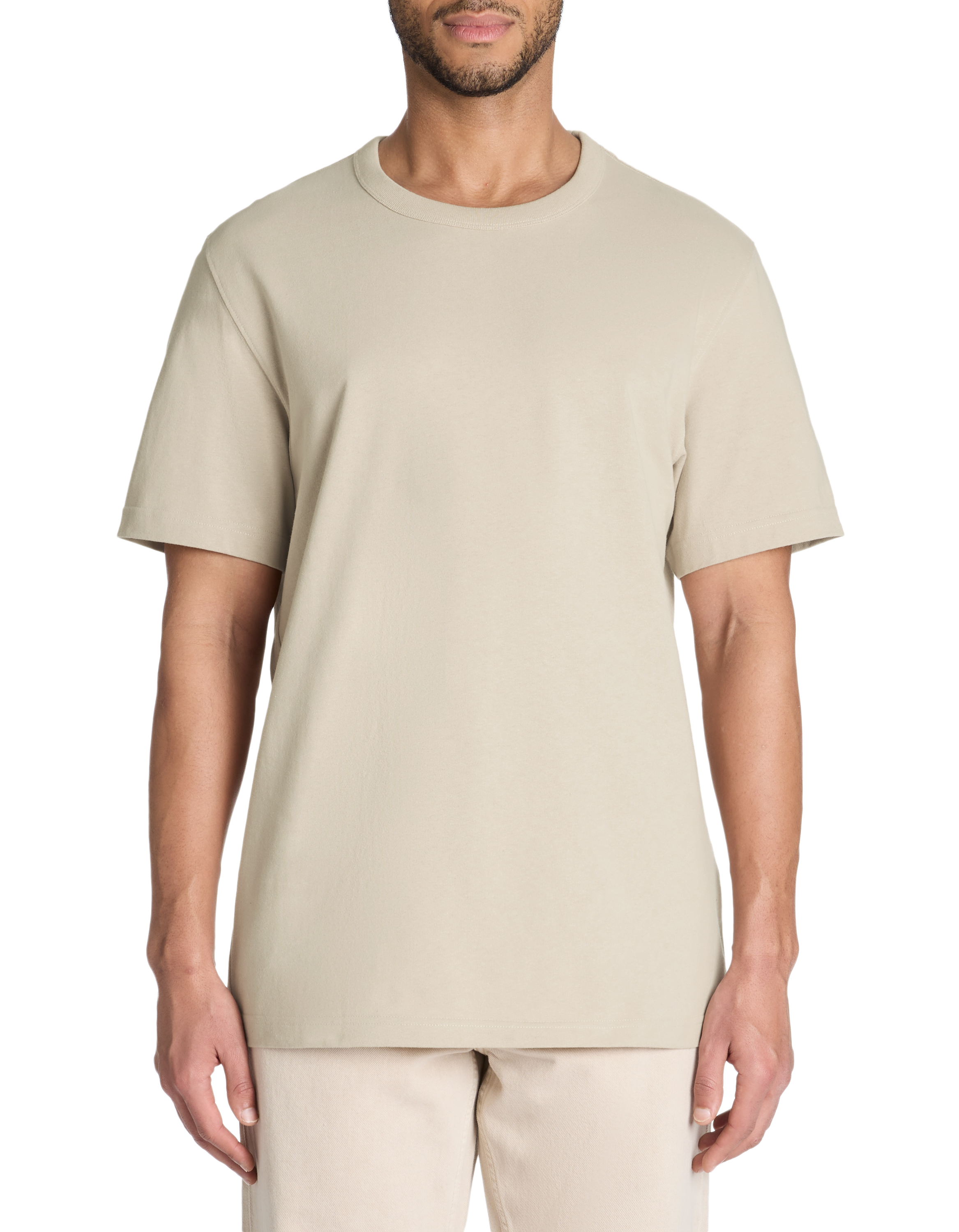 T-shirt boxy col rond 100% coton - beige - camaieu - Modalova