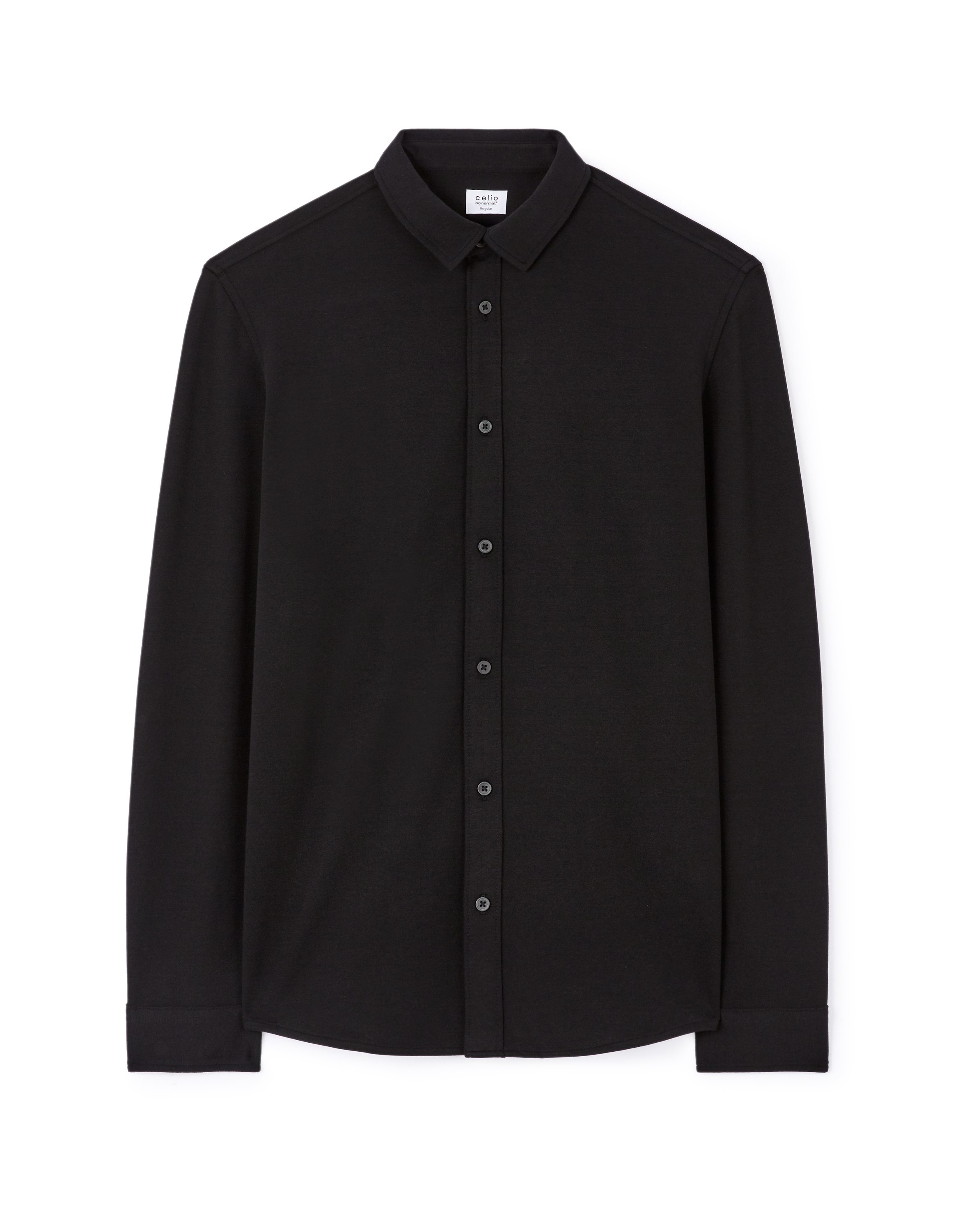 Chemise regular en jersey - noir