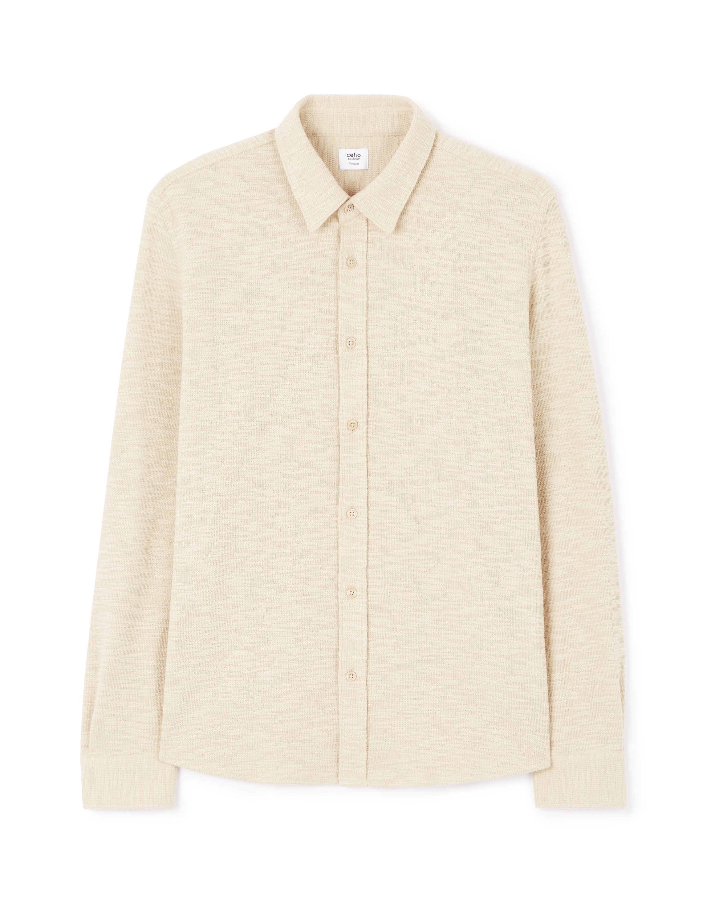 Chemise regular à bouclette coton mélangé - beige