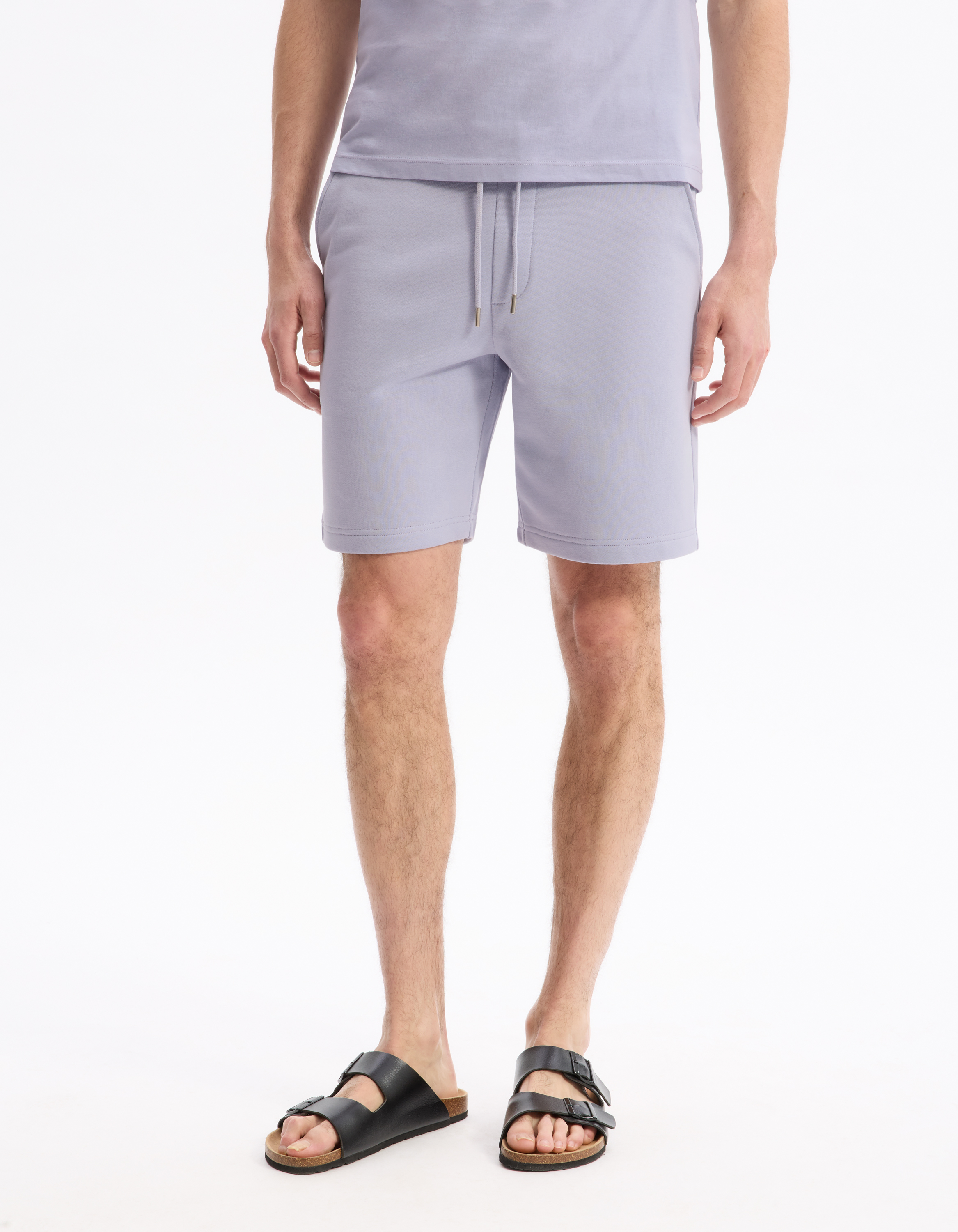 Bermuda en molleton 100% coton - violet - camaieu - Modalova