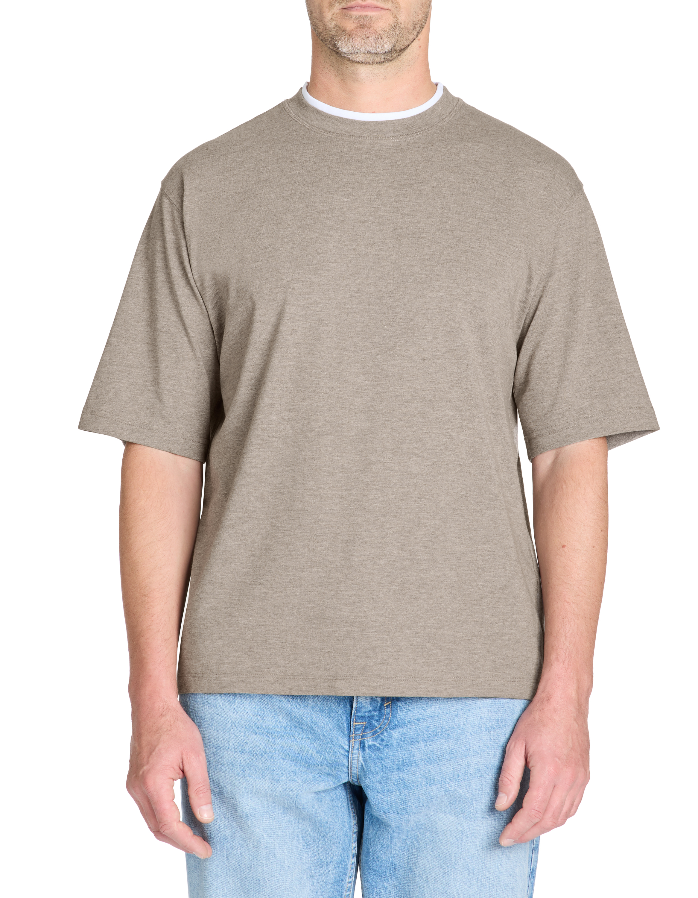 T-shirt oversize col rond coton mélangé - camaieu - Modalova